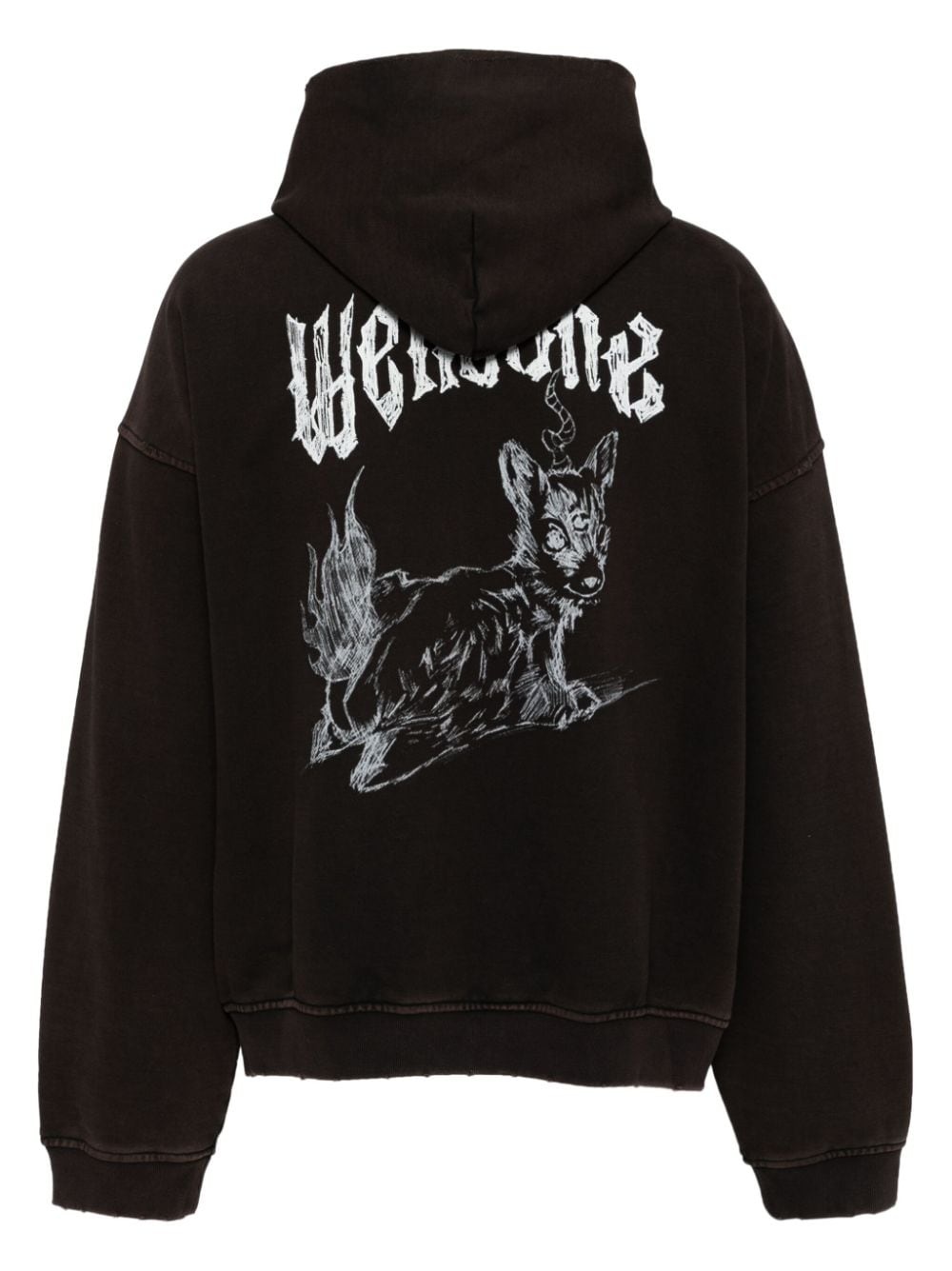 embroidered logo graphic-print hooded jacket - 2