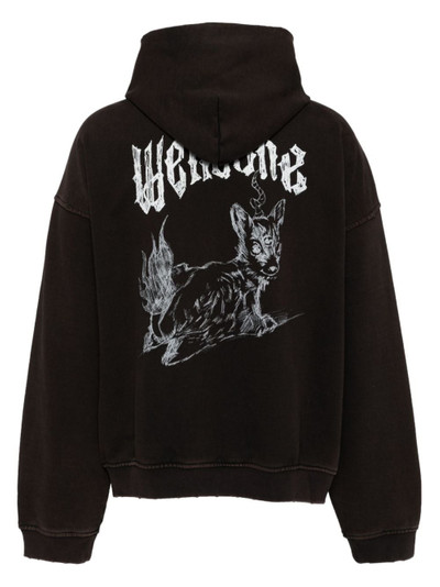 We11done embroidered logo graphic-print hooded jacket outlook