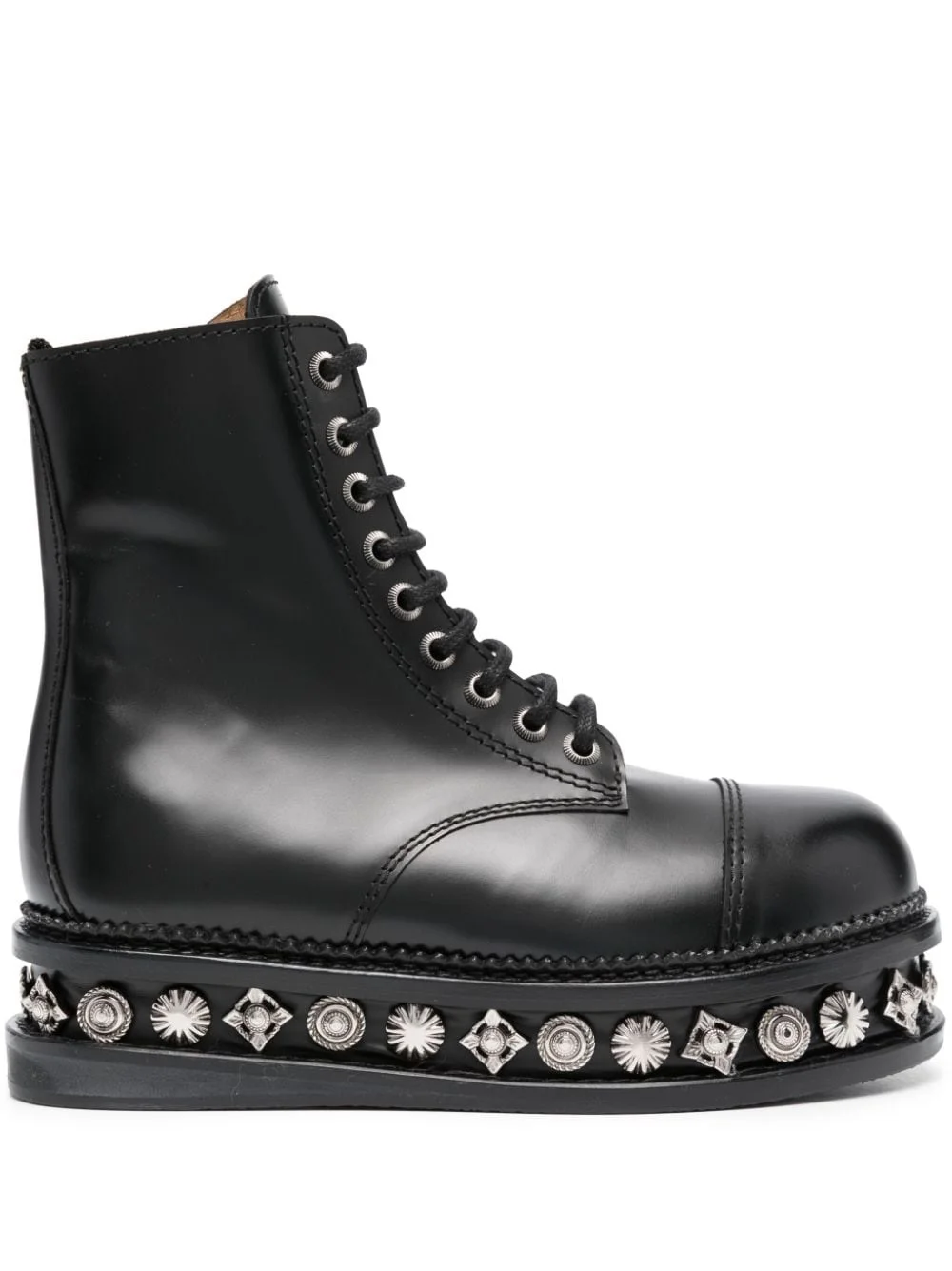 stud-embellished leather boots - 1