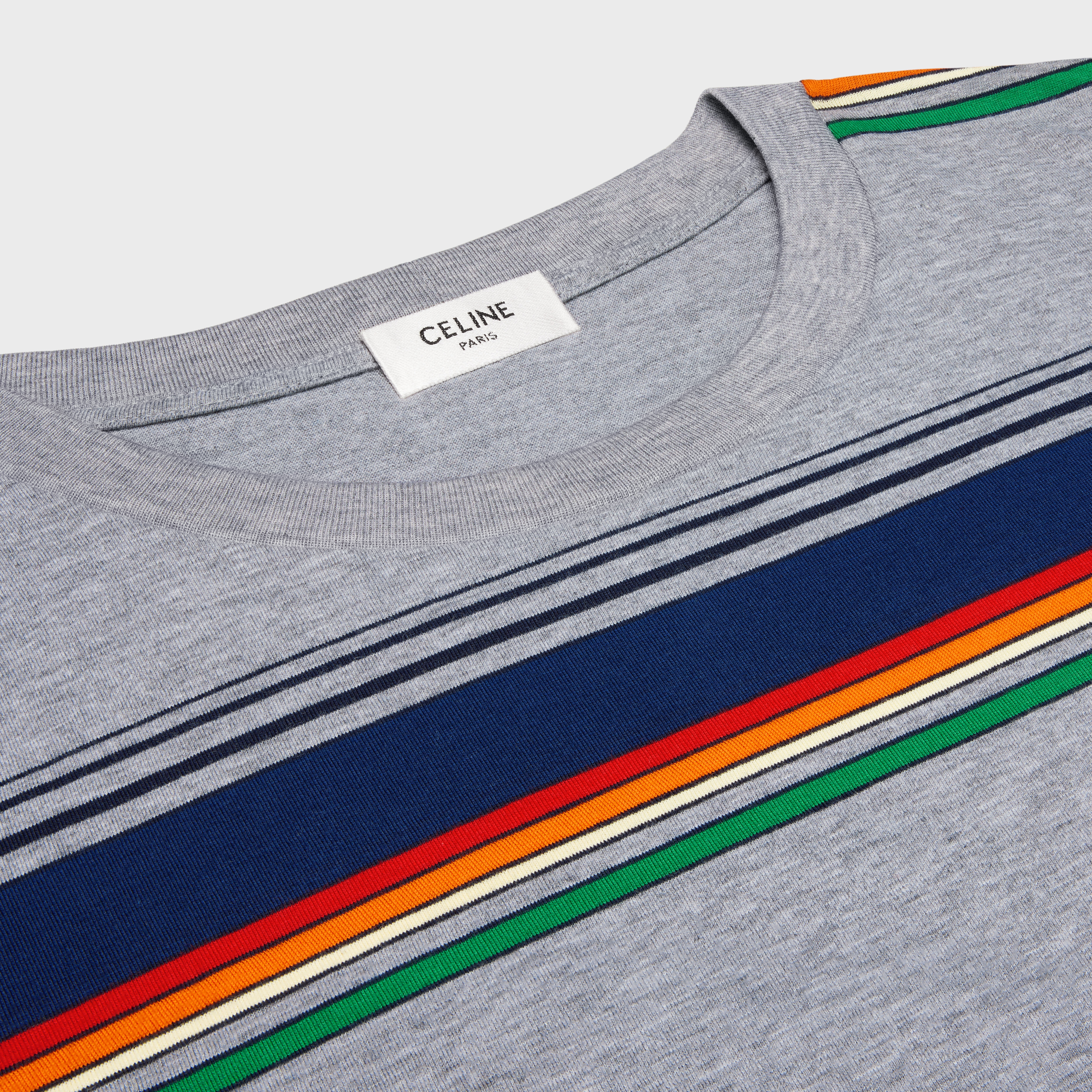 loose triomphe t-shirt in striped cotton jersey - 3