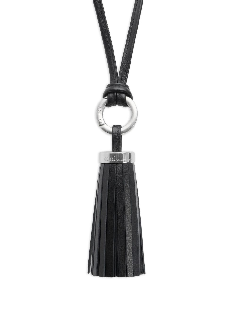 Ami Pompom leather keyring - 2