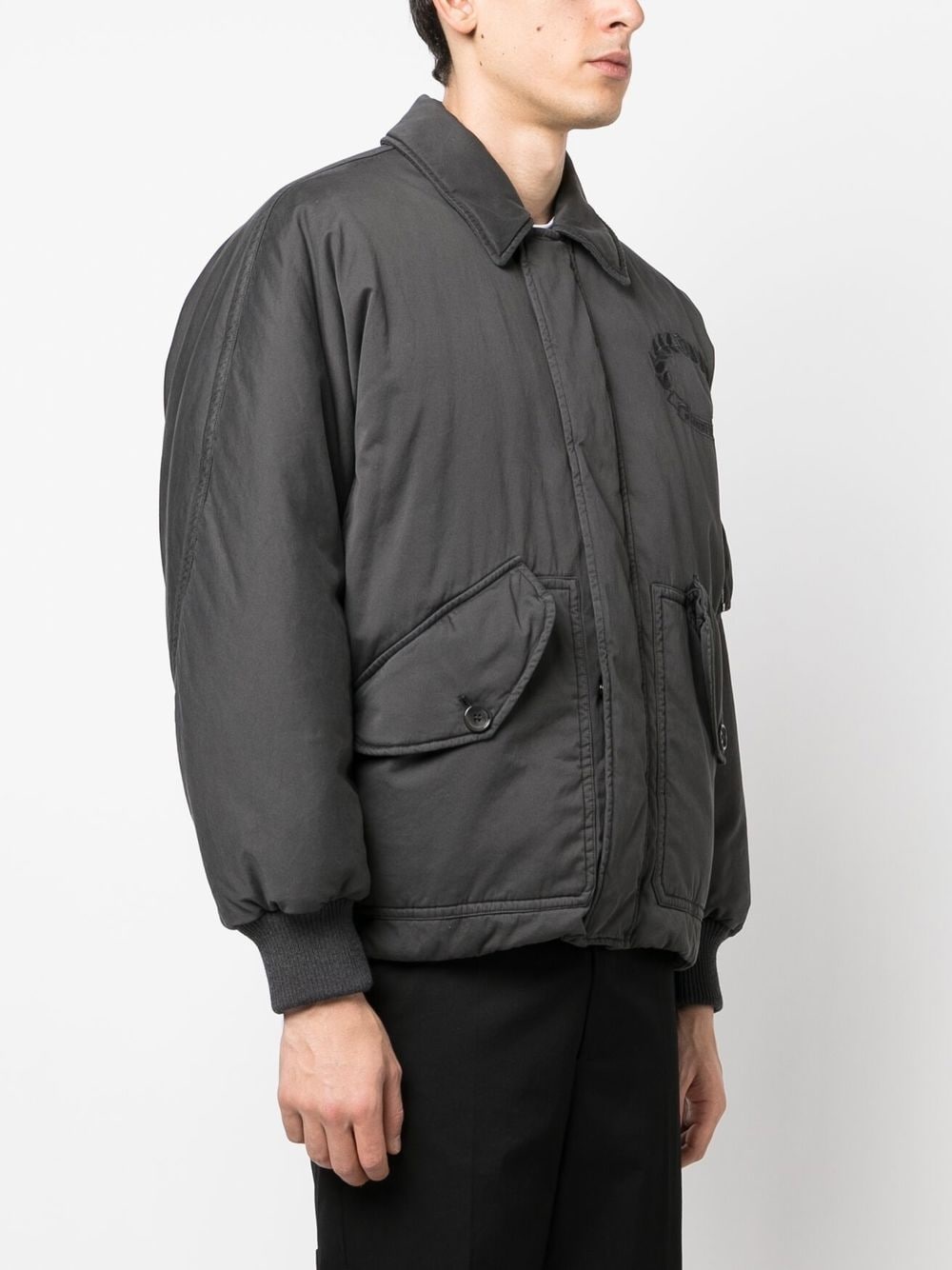 embroidered-logo bomber jacket - 3