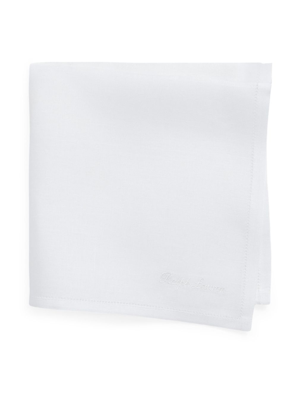 logo-embroidered linen scarf - 2
