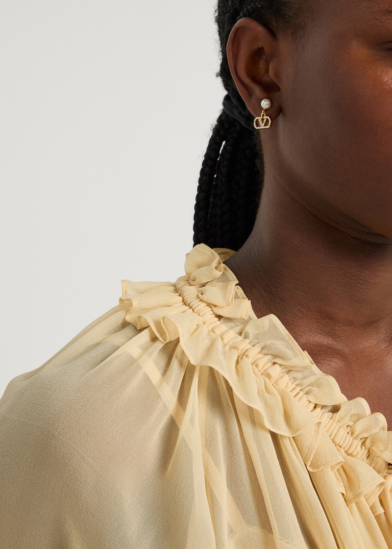 Valentino Valentino Garavani Vlogo Swarovski Pearl and Crystal-embellished Earrings outlook