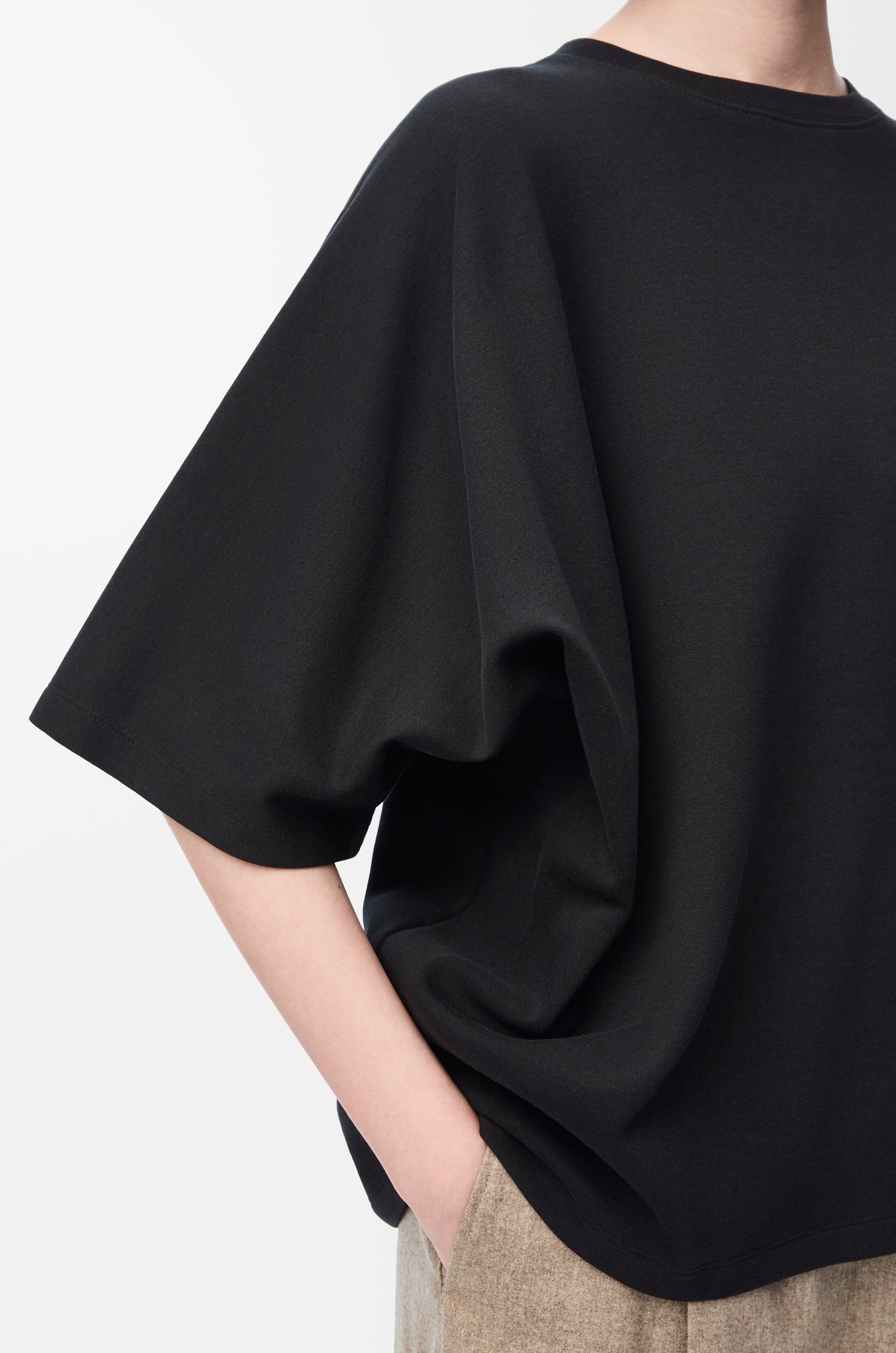 Draped T-shirt in cotton blend - 5