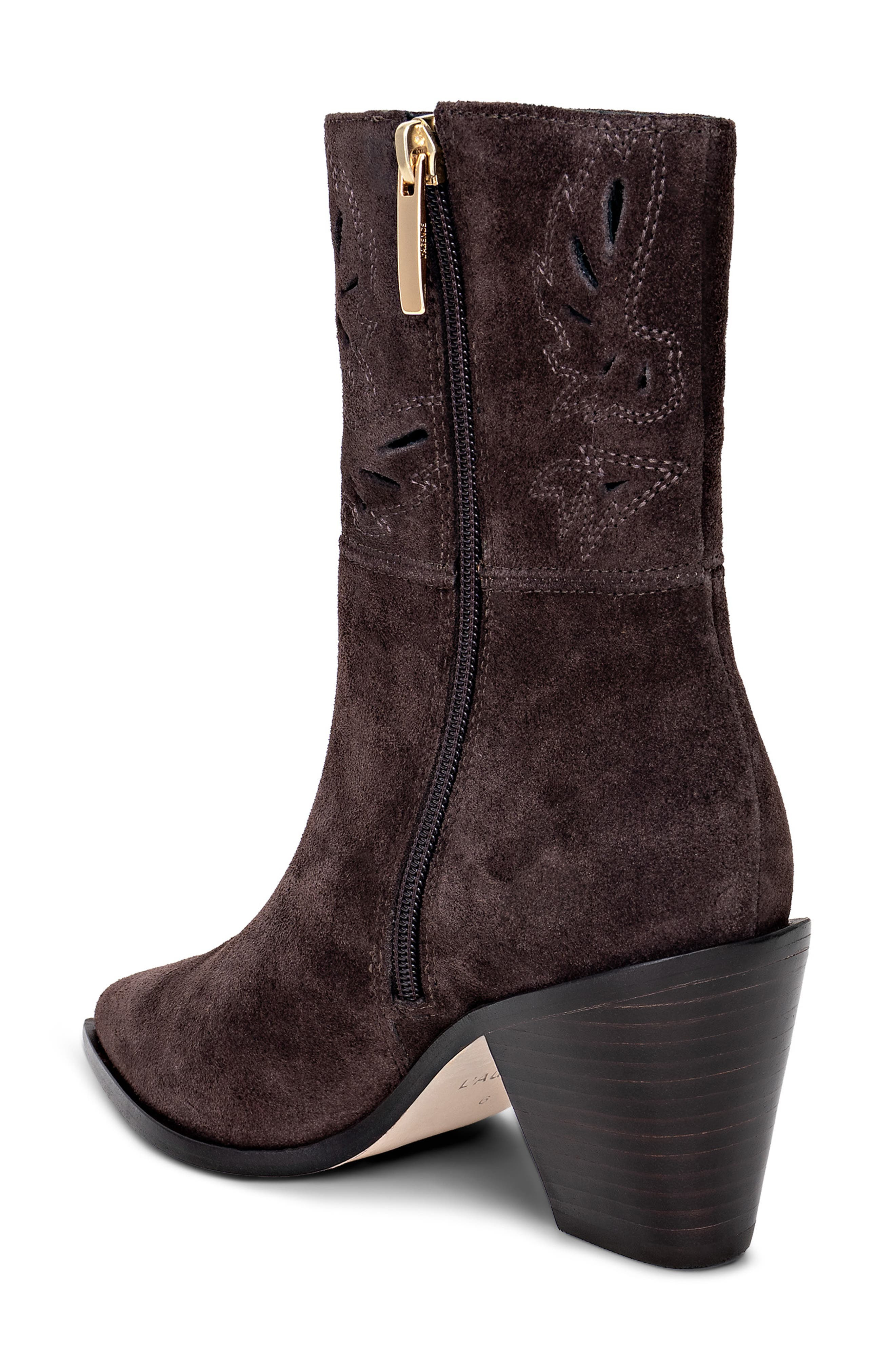 L'AGENCE Anne Western Boot in Dark Brown Suede at Nordstrom - 2