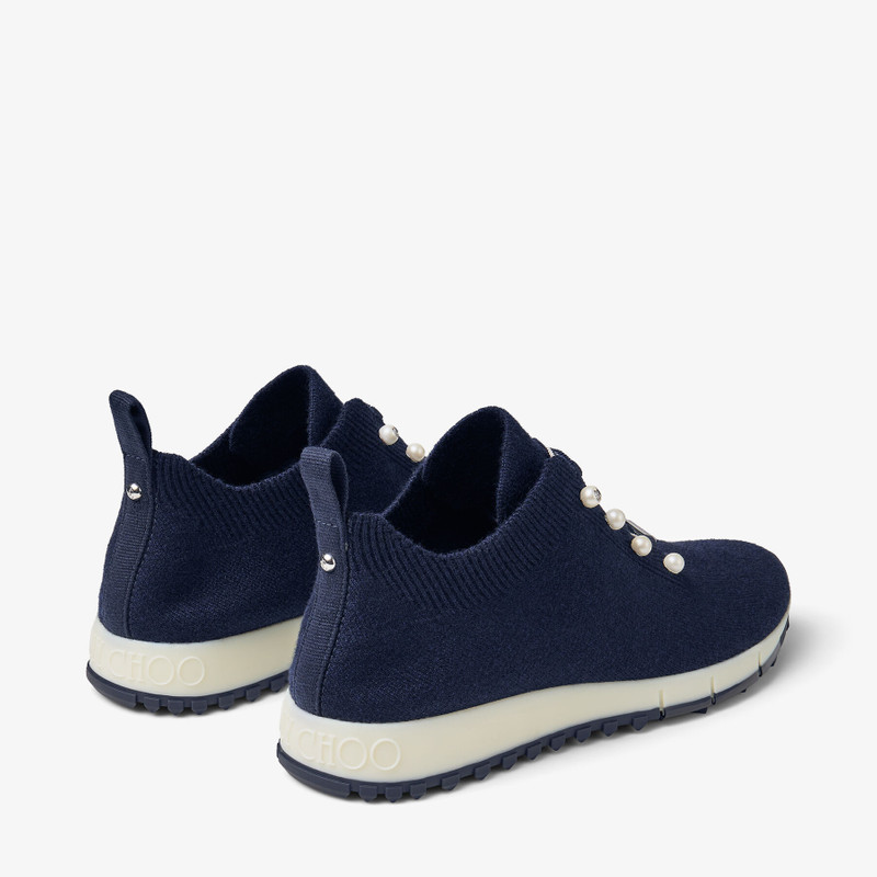 JIMMY CHOO Veles
Marine Cashmere Melange Knit Trainers with Pearl Buttons outlook