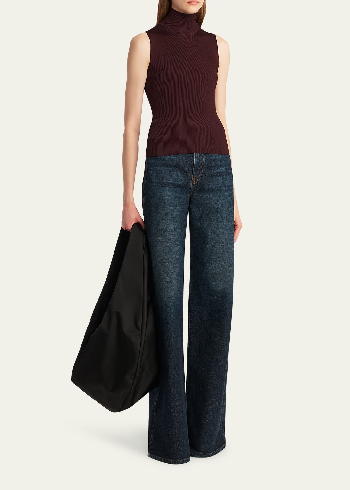 Benita Turtleneck Rib Tank Top - 2