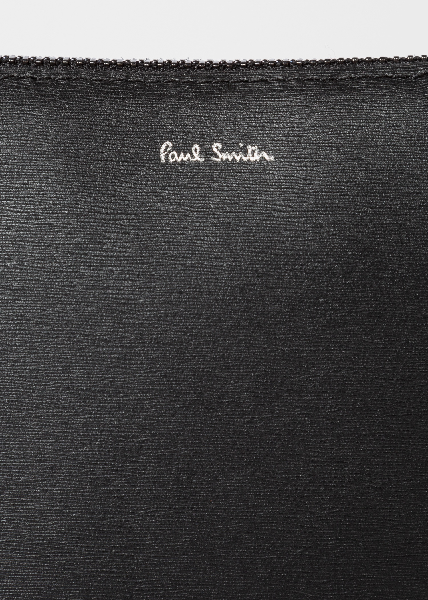 Paul Smith Black Embossed Leather Musette Bag | REVERSIBLE