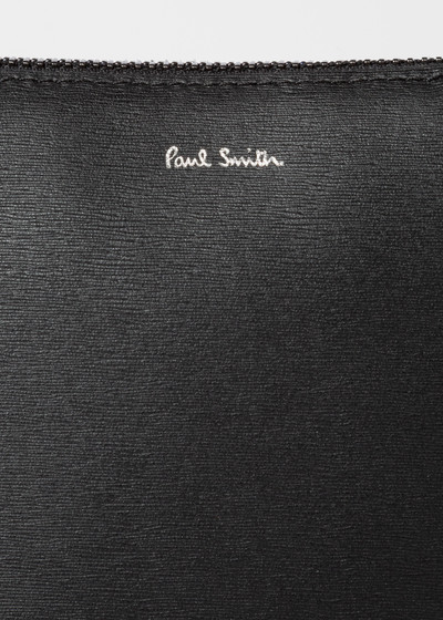 Paul Smith Black Embossed Leather Musette Bag outlook