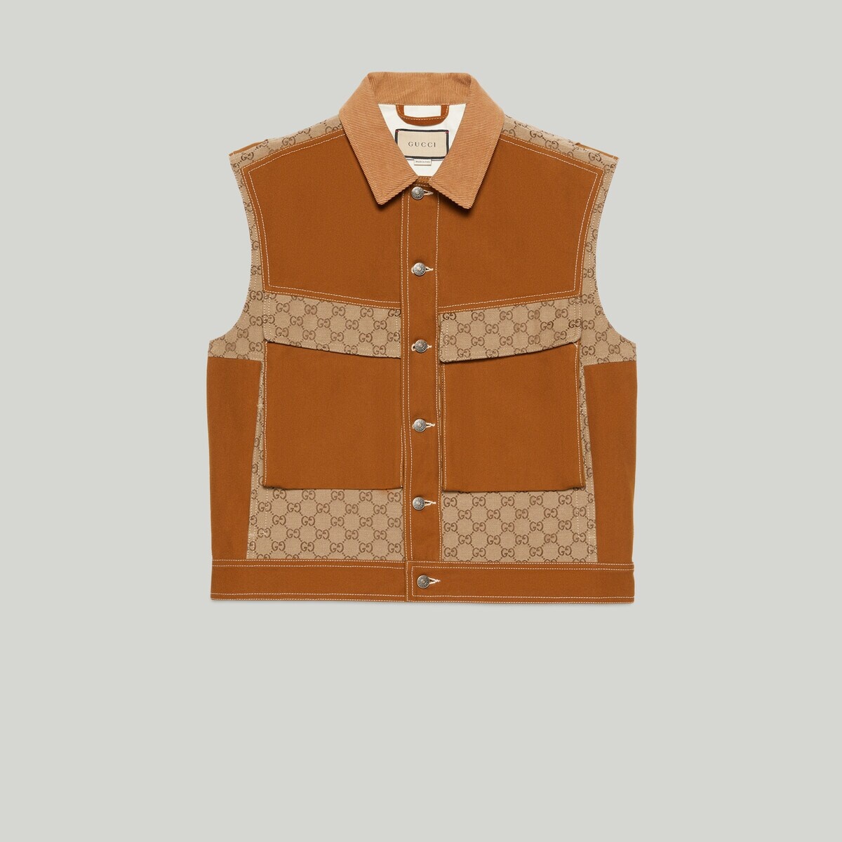 Cotton canvas and GG Supreme gilet - 1