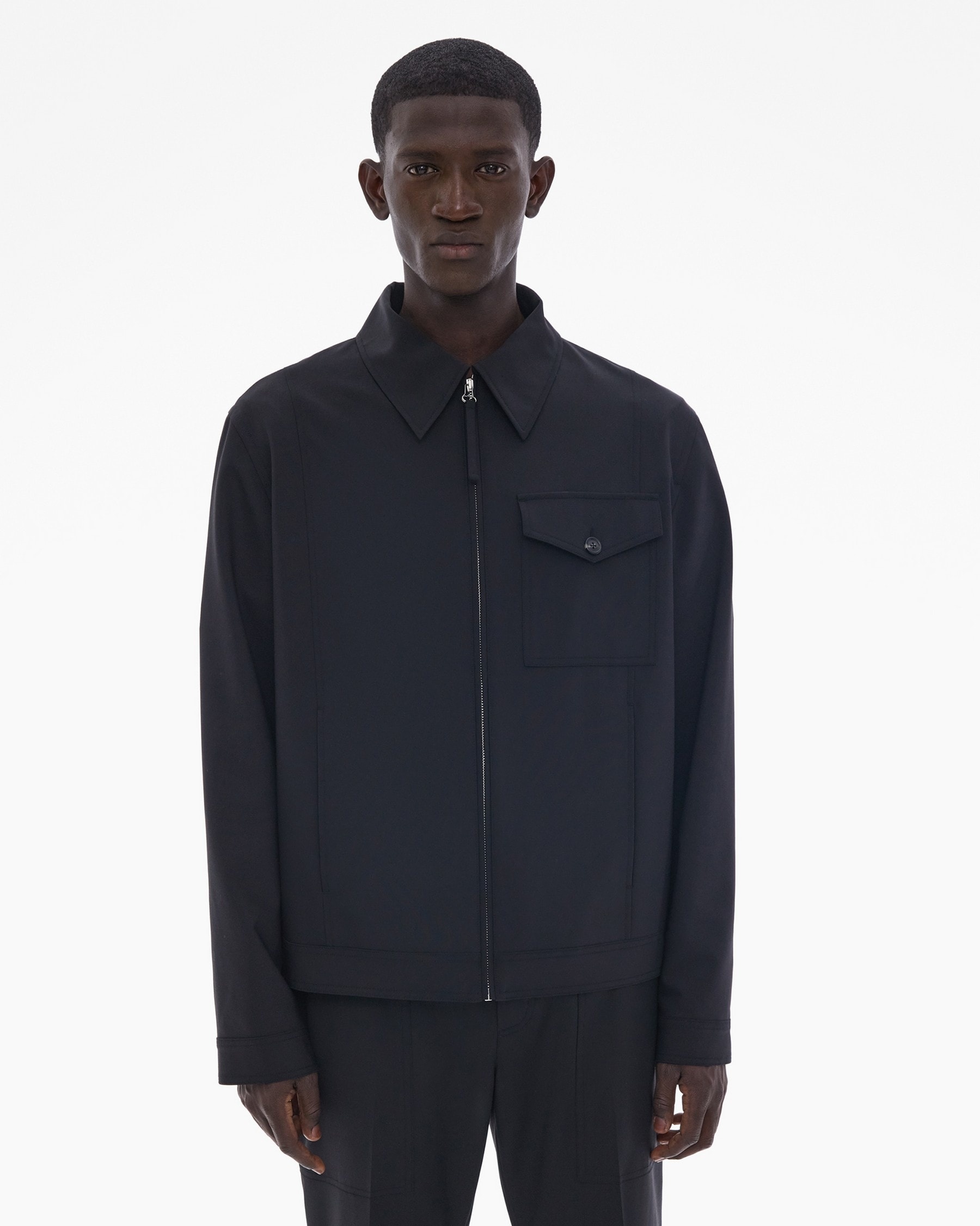 STRETCH WOOL TAILORED ZIP-UP JACKET - 3