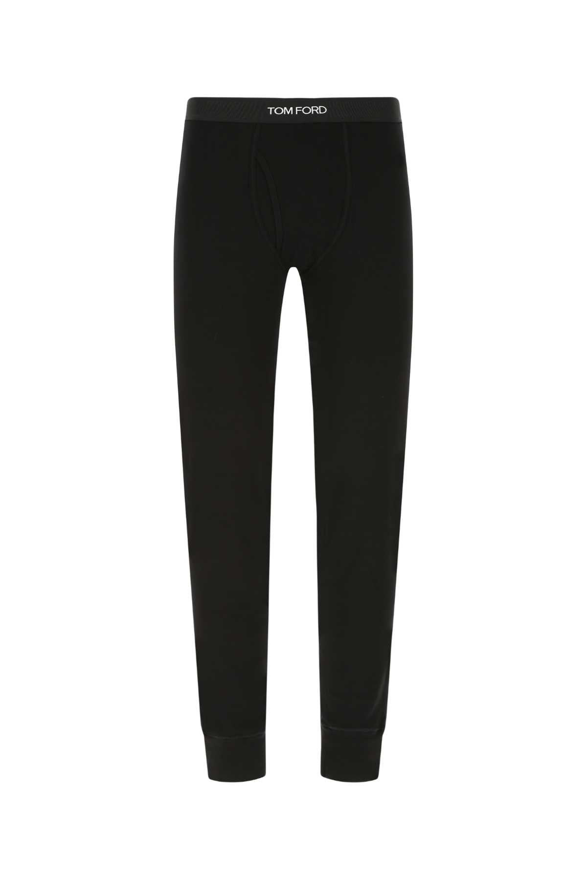 Tom Ford Men Black Stretch Cotton Leggings - 1