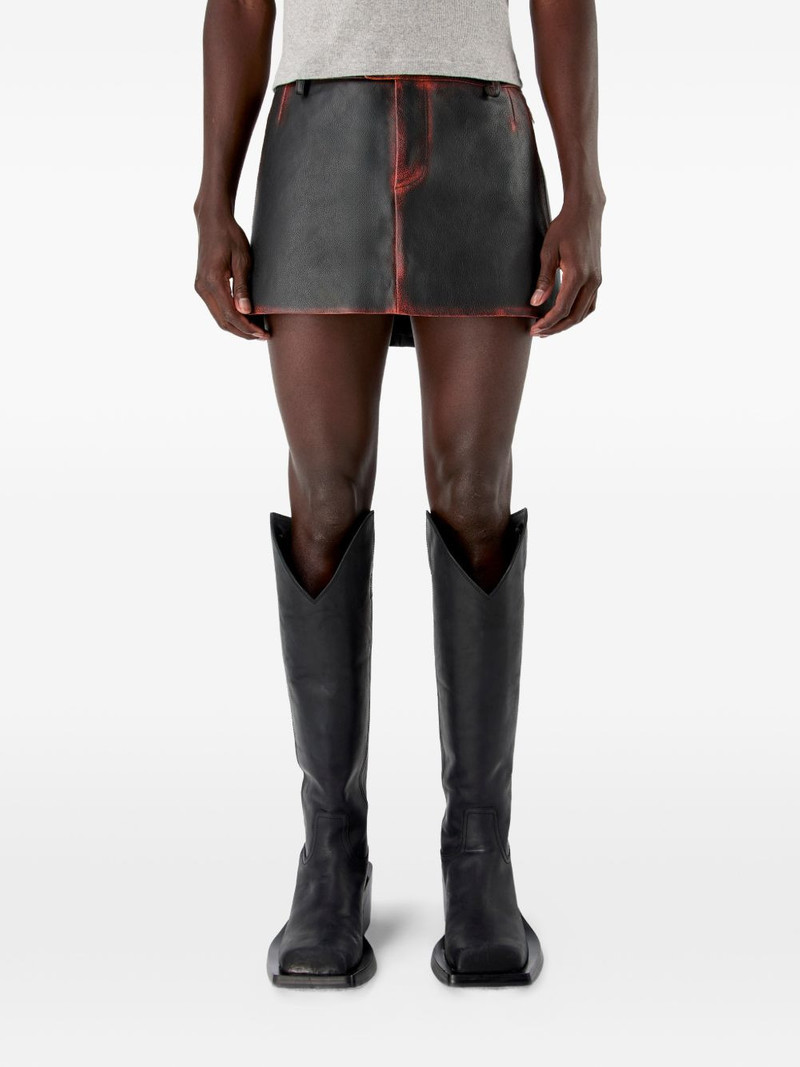 zip fastening leather skirt 3