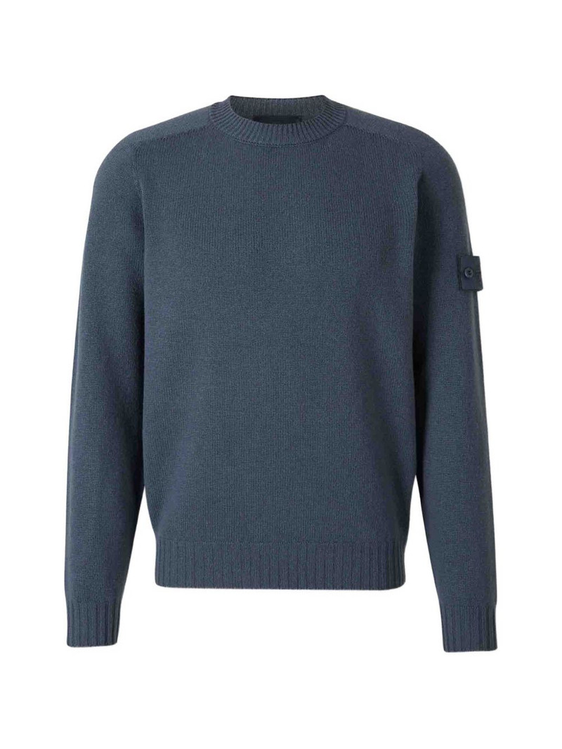 patch crew-neck sweater 1