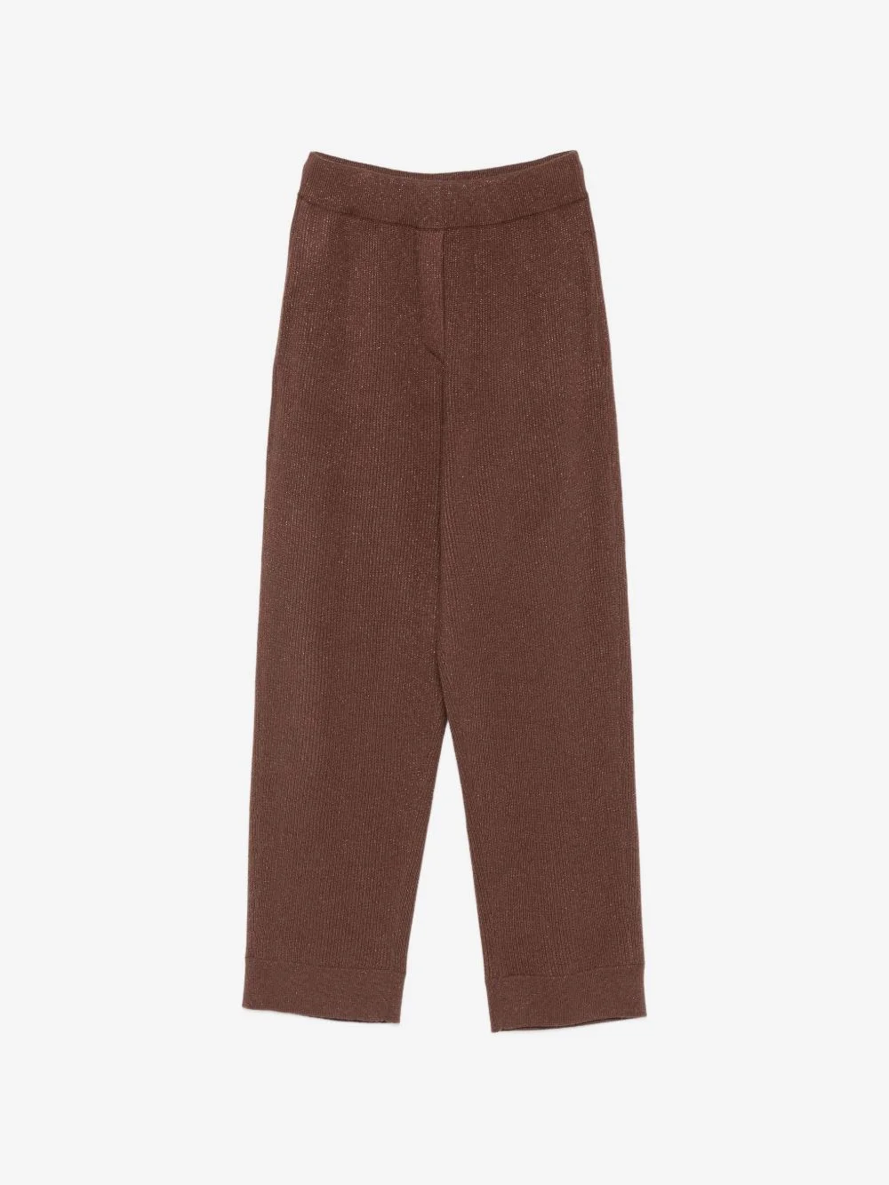 ribbed-knit straight-leg trousers - 1