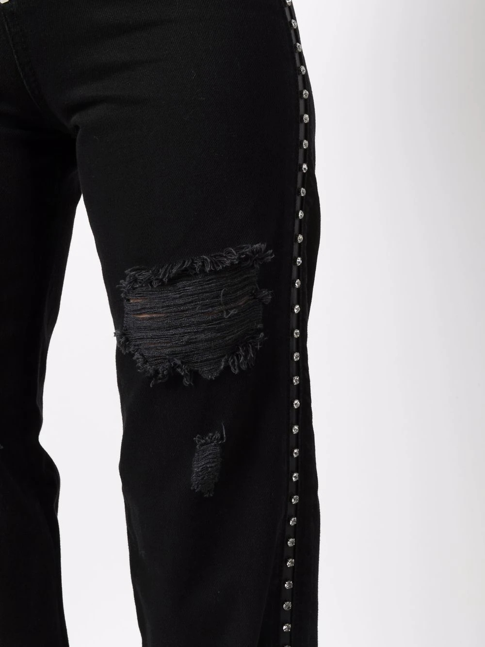 crystal-embellished straight-leg jeans - 5