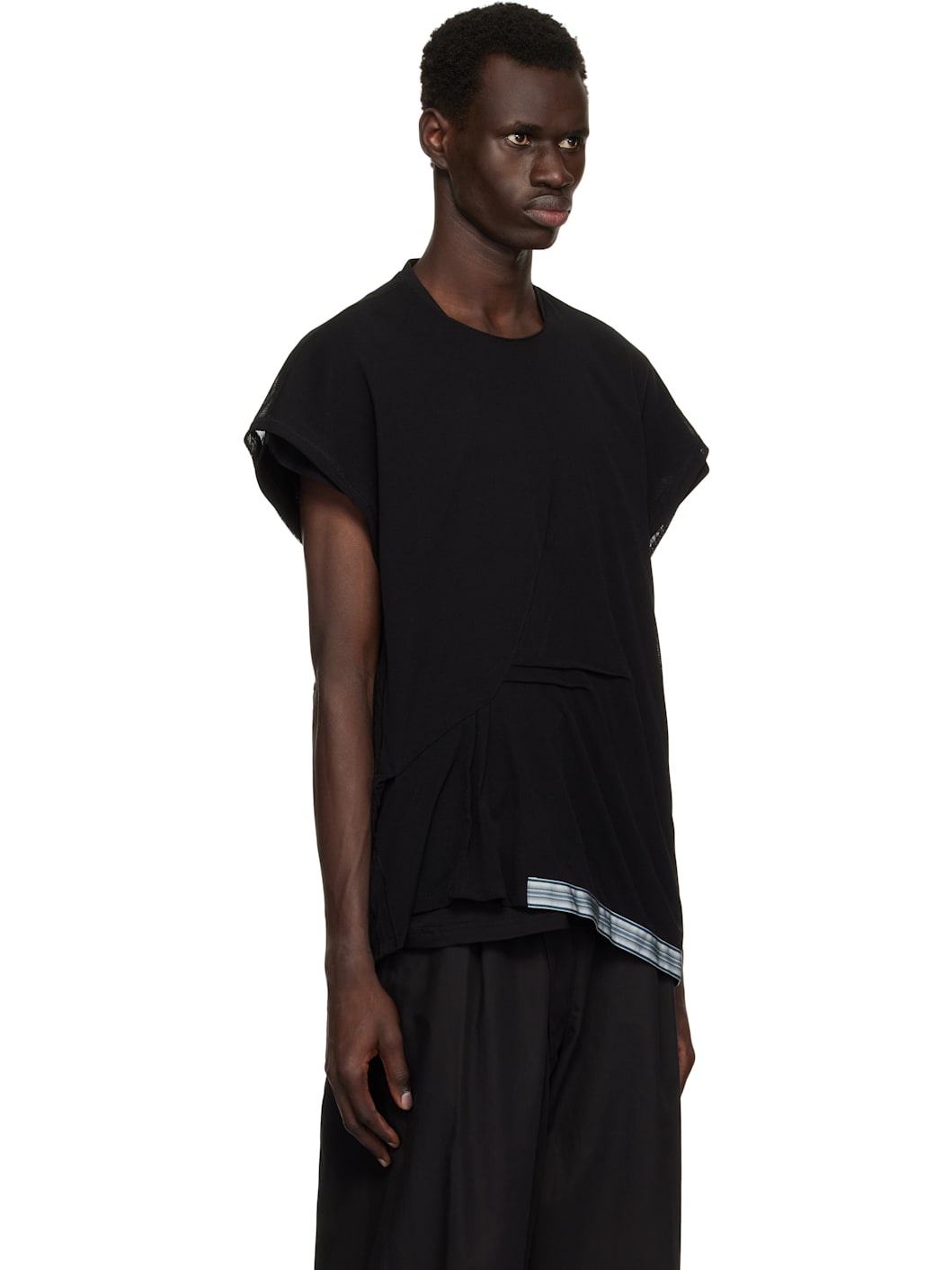 Black Inex Mesh Sleeveless T-shirt - 2
