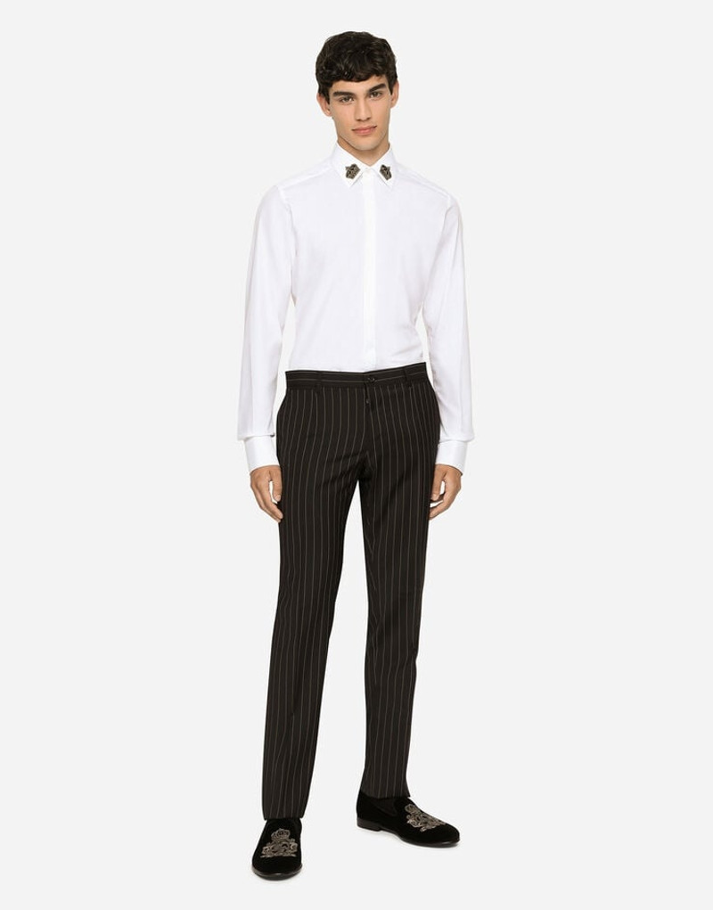 Dolce & Gabbana Cotton gold-fit shirt with crown patches outlook