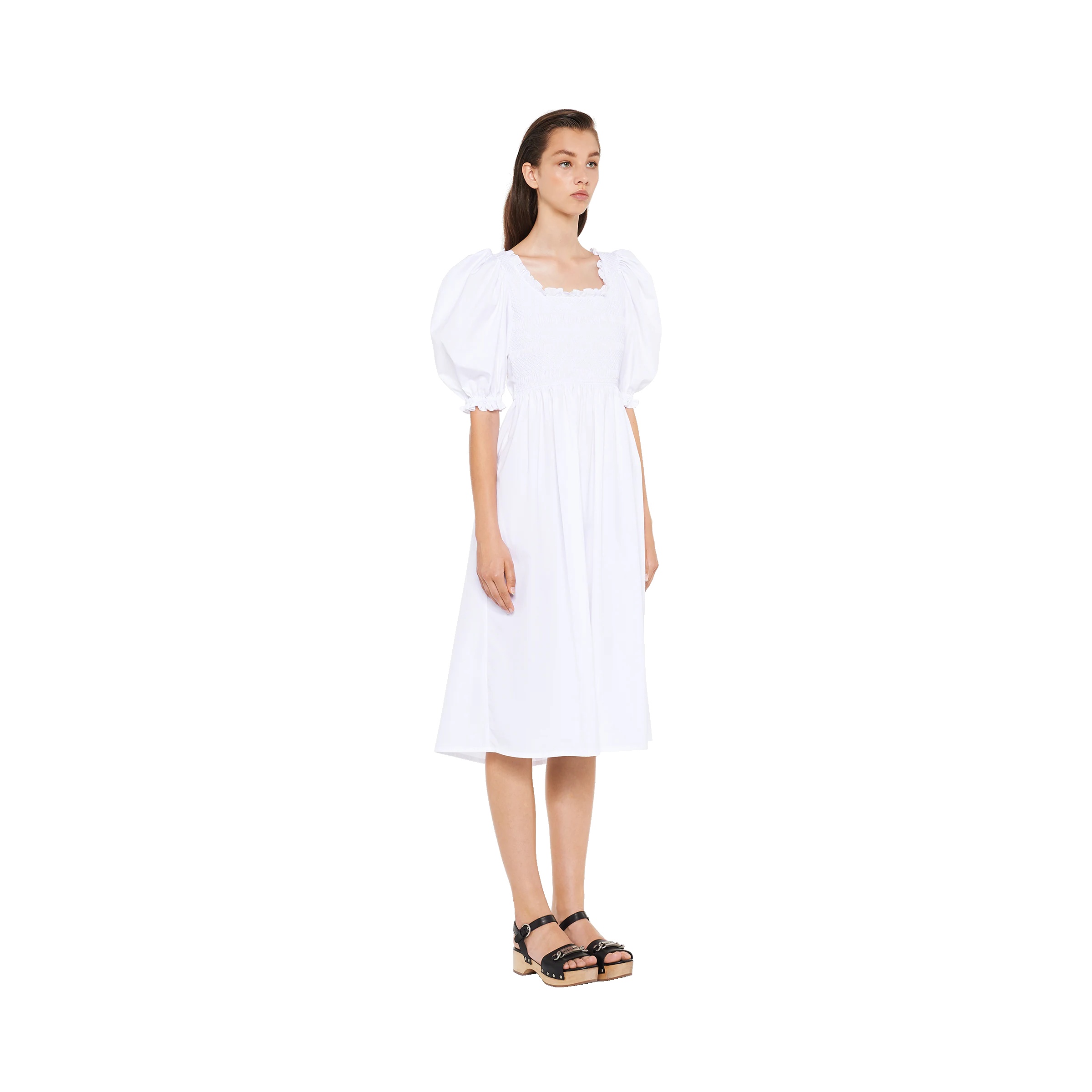 Embroidered poplin dress - 3