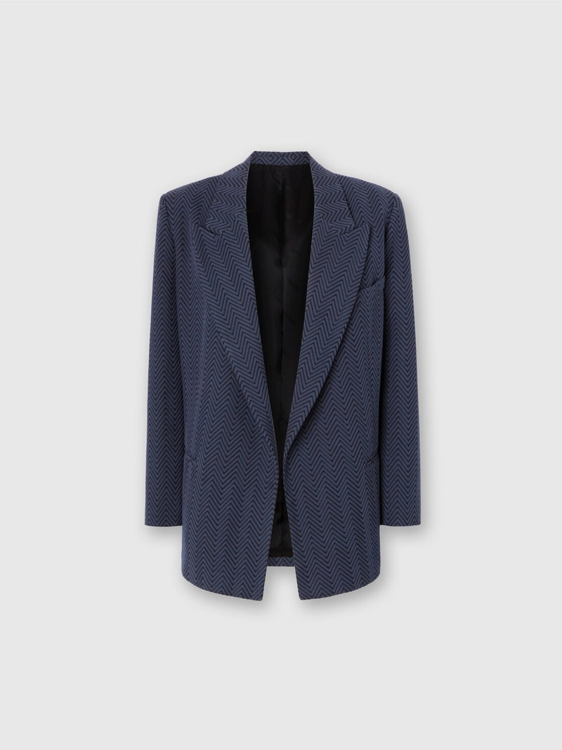 Single-Breasted Blazer with Zigzag Pattern 1