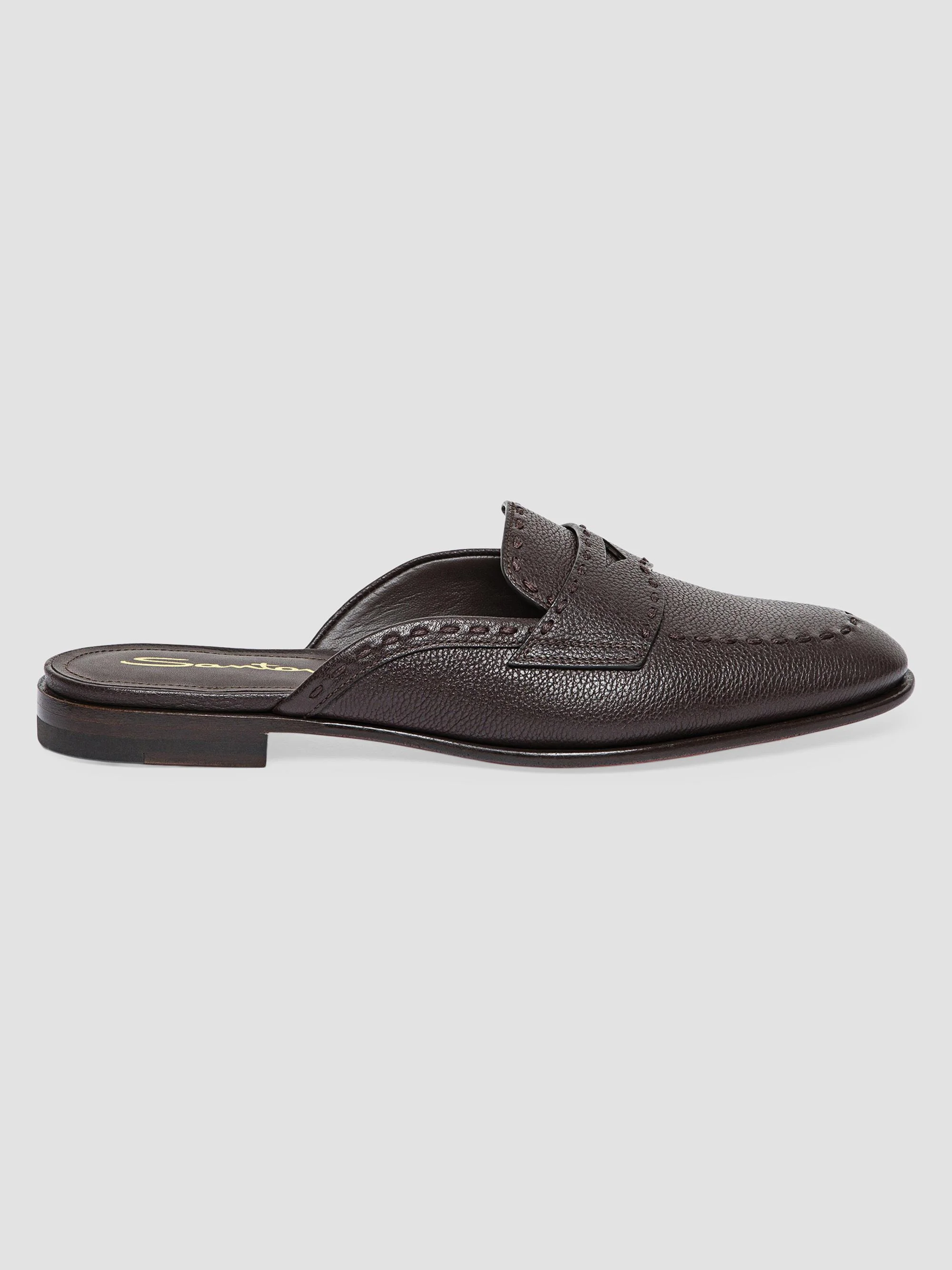 Women's Marlen Leather Mules - Dark Brown - 1