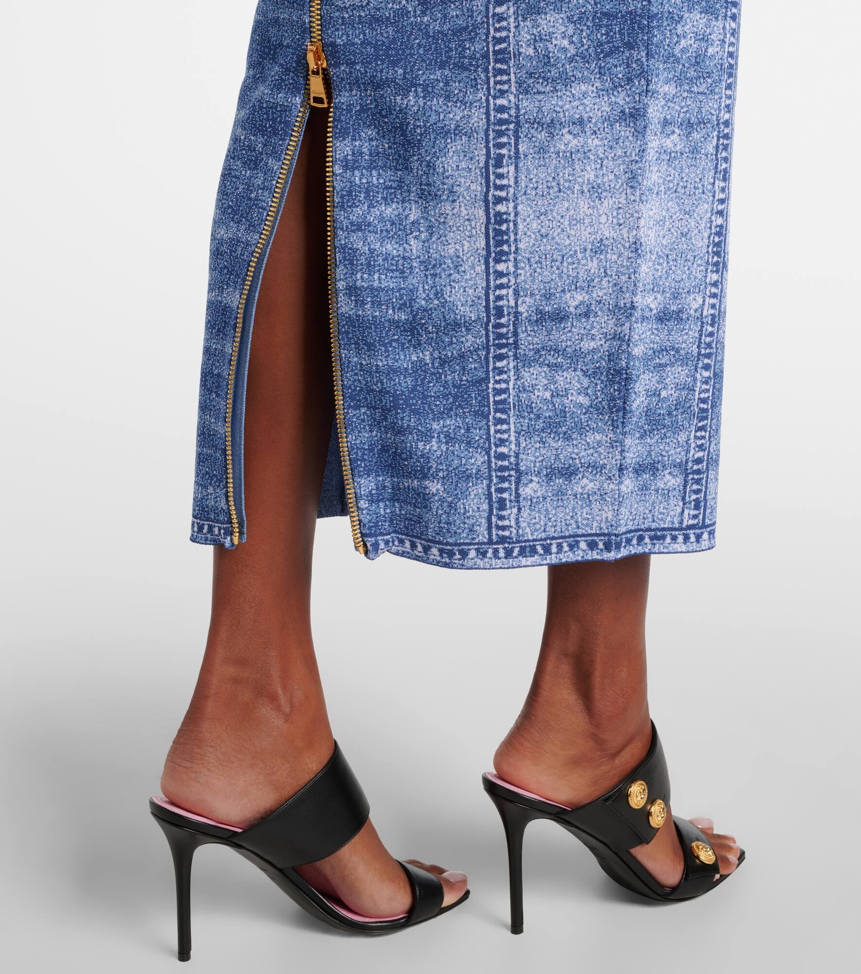 Trompe l'œil knitted midi skirt - 5