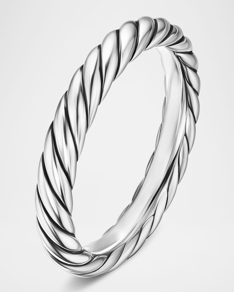 DAVID YURMAN Modern Cable Band Ring in Silver, 3.4mm outlook
