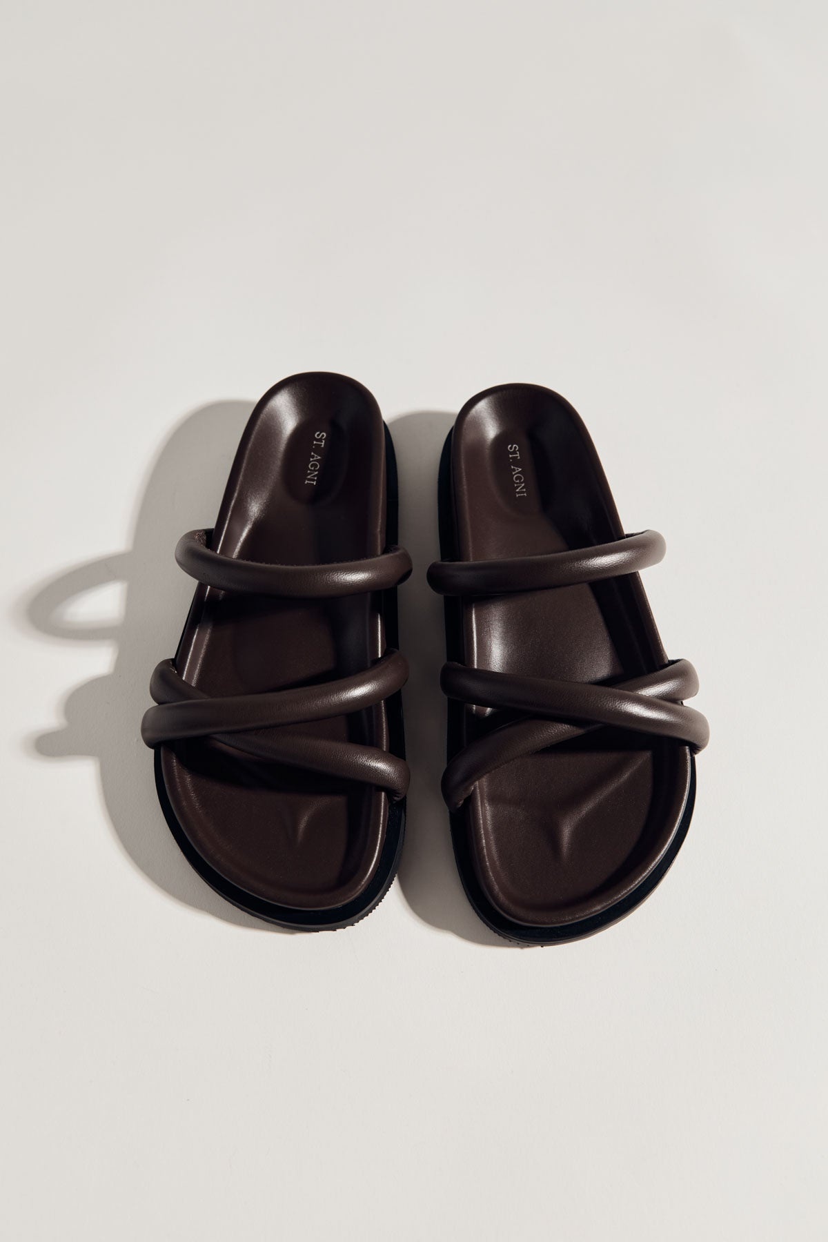 Soft Cross Strap Slide - Chocolate - 3