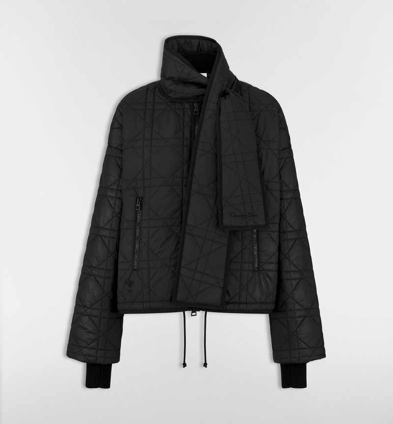 Macrocannage Coat with Scarf Collar 1