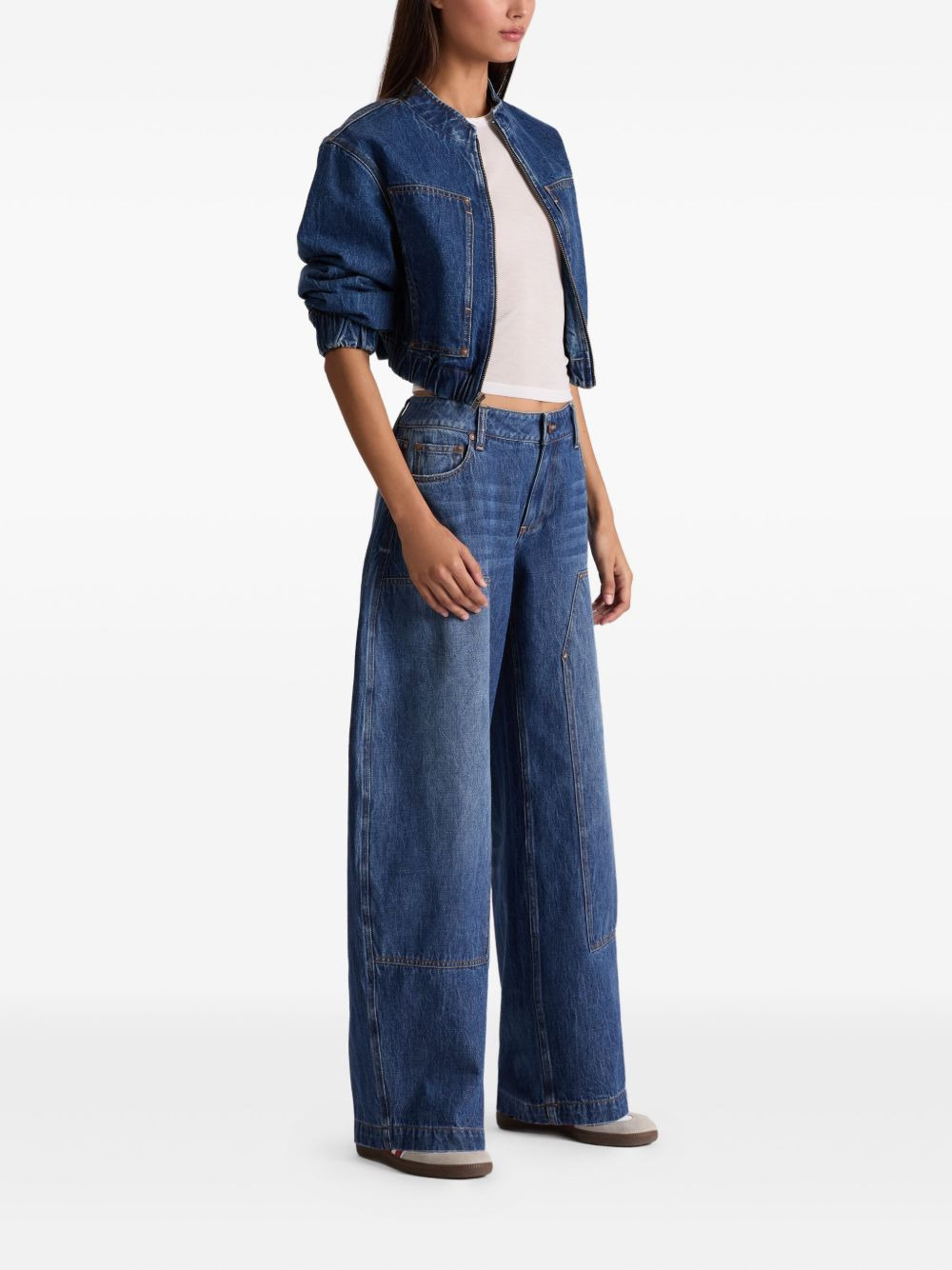 whiskered cotton jeans - 3