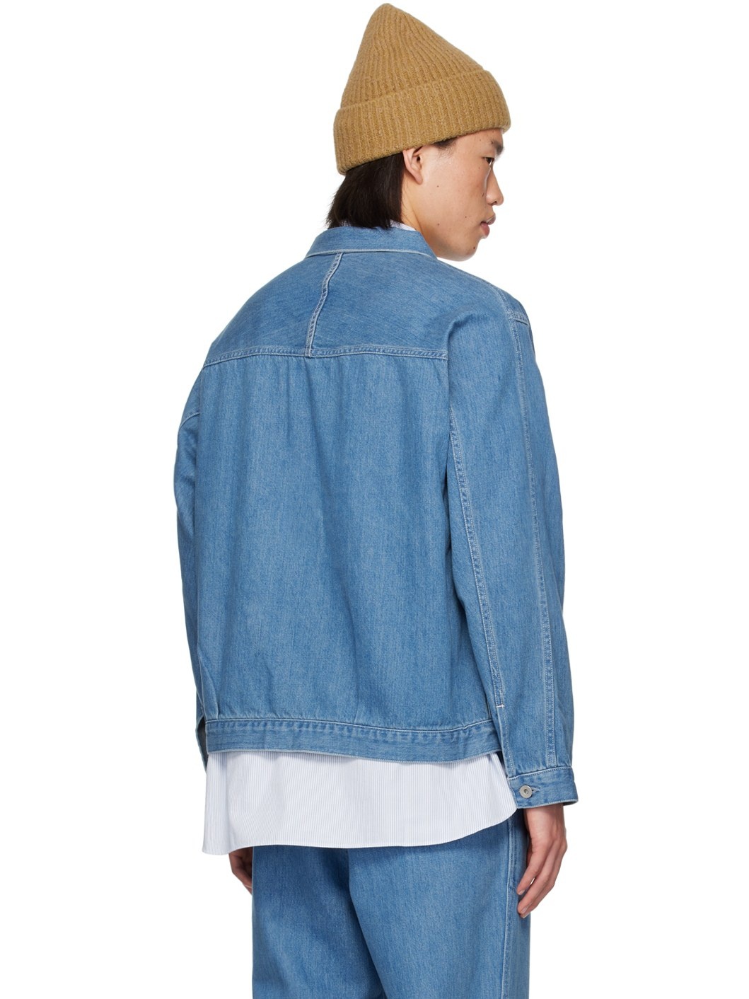 Blue Cropped Denim Jacket - 3