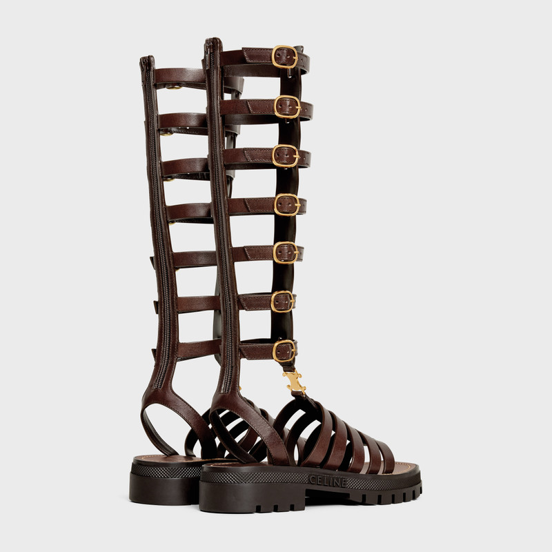CELINE CLEA UNDER THE KNEE GLADIATOR SANDAL in CALFSKIN & VEGETAL TANNING outlook