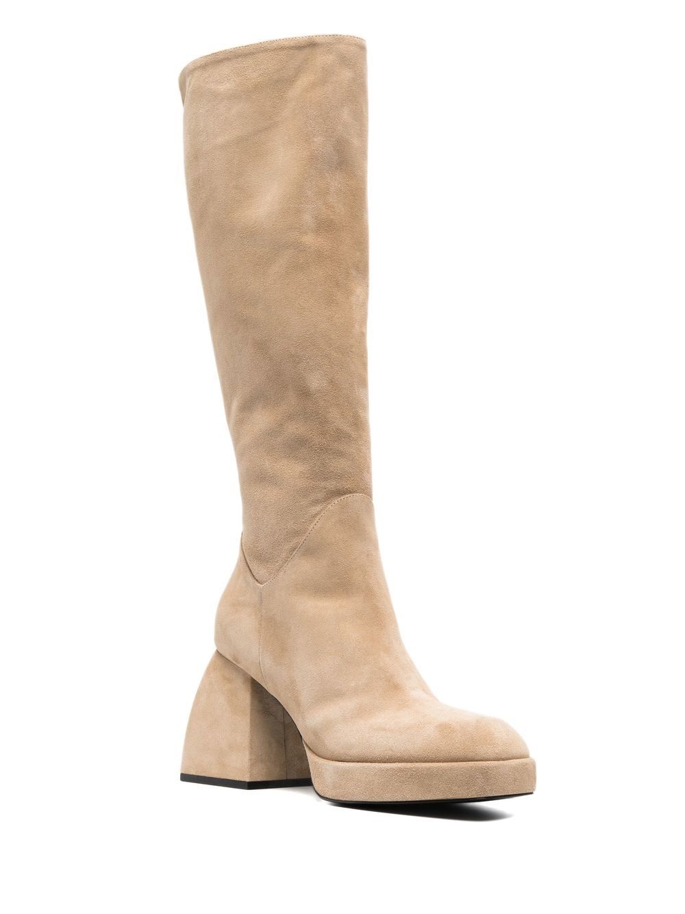 block-heel suede boots - 2