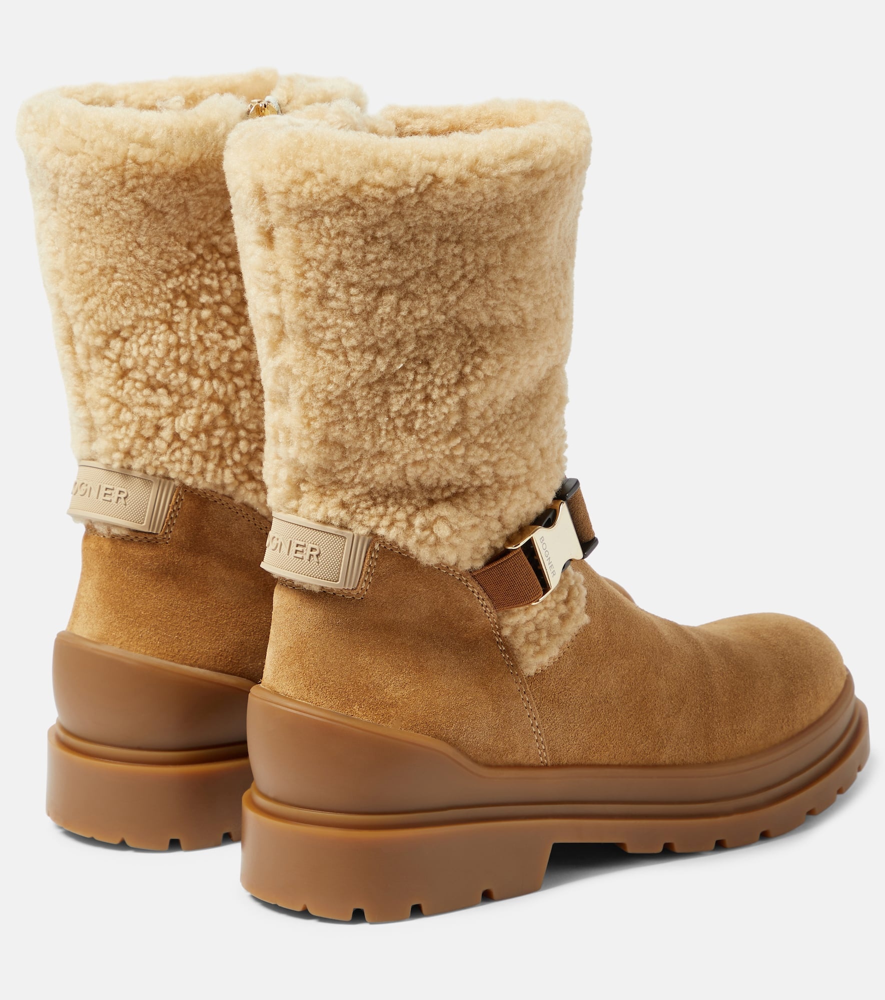 St. Moritz leather and shearling ankle boots - 3