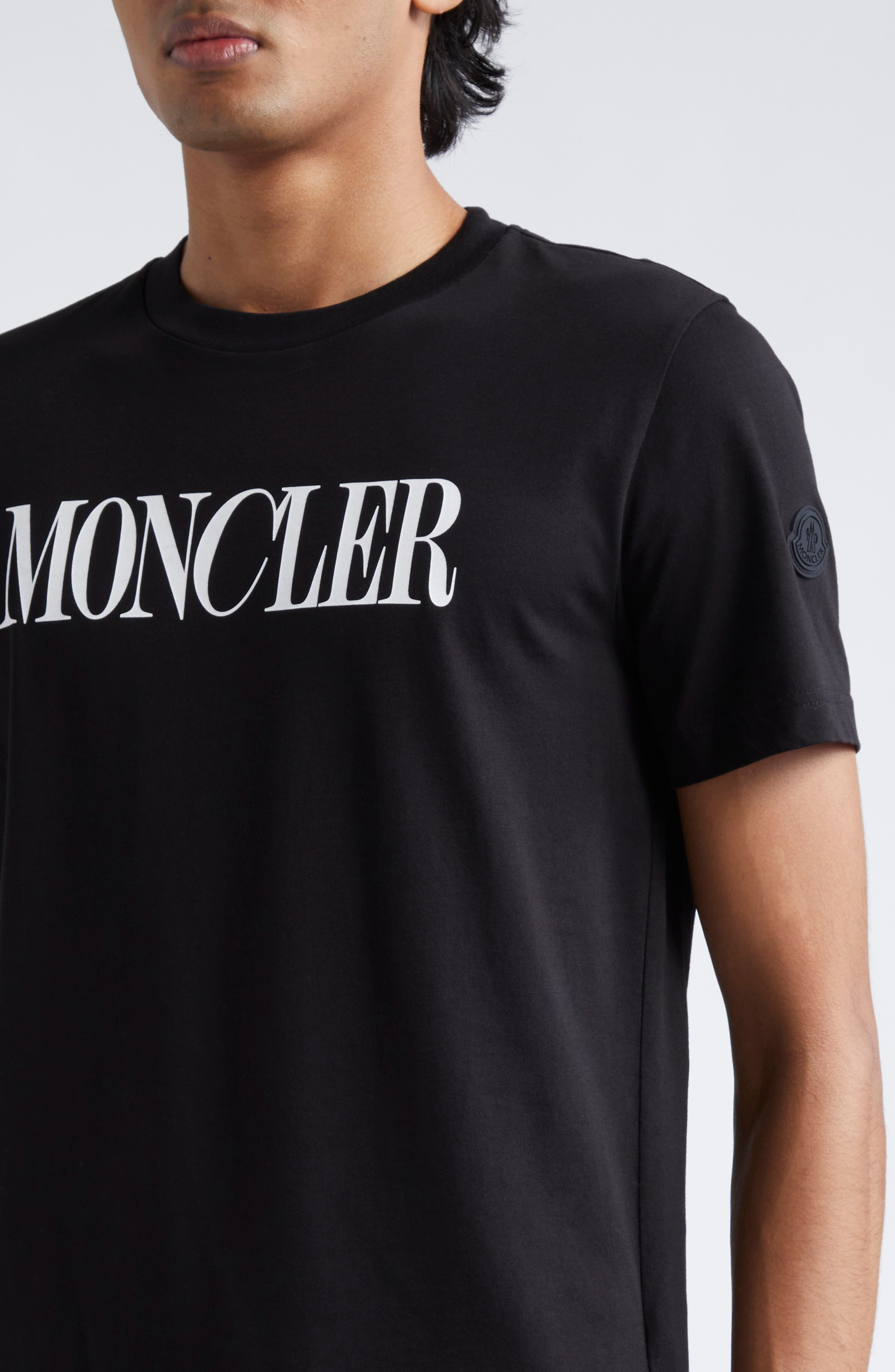 Moncler Cotton Logo Graphic T-Shirt in Black at Nordstrom - 4