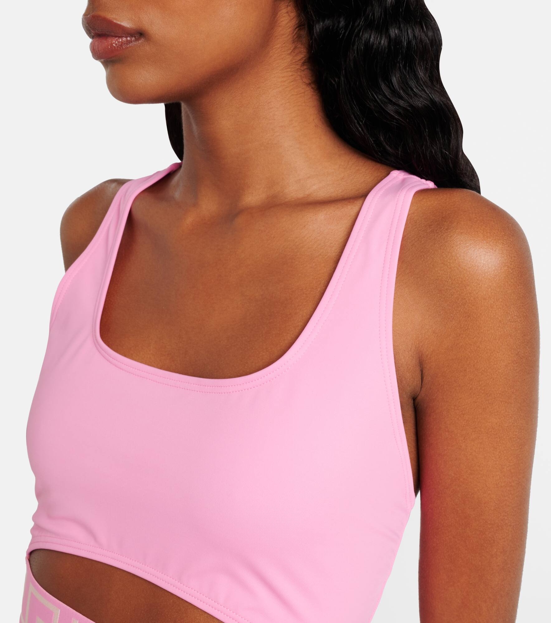 Greca Border cutout swimsuit - 4