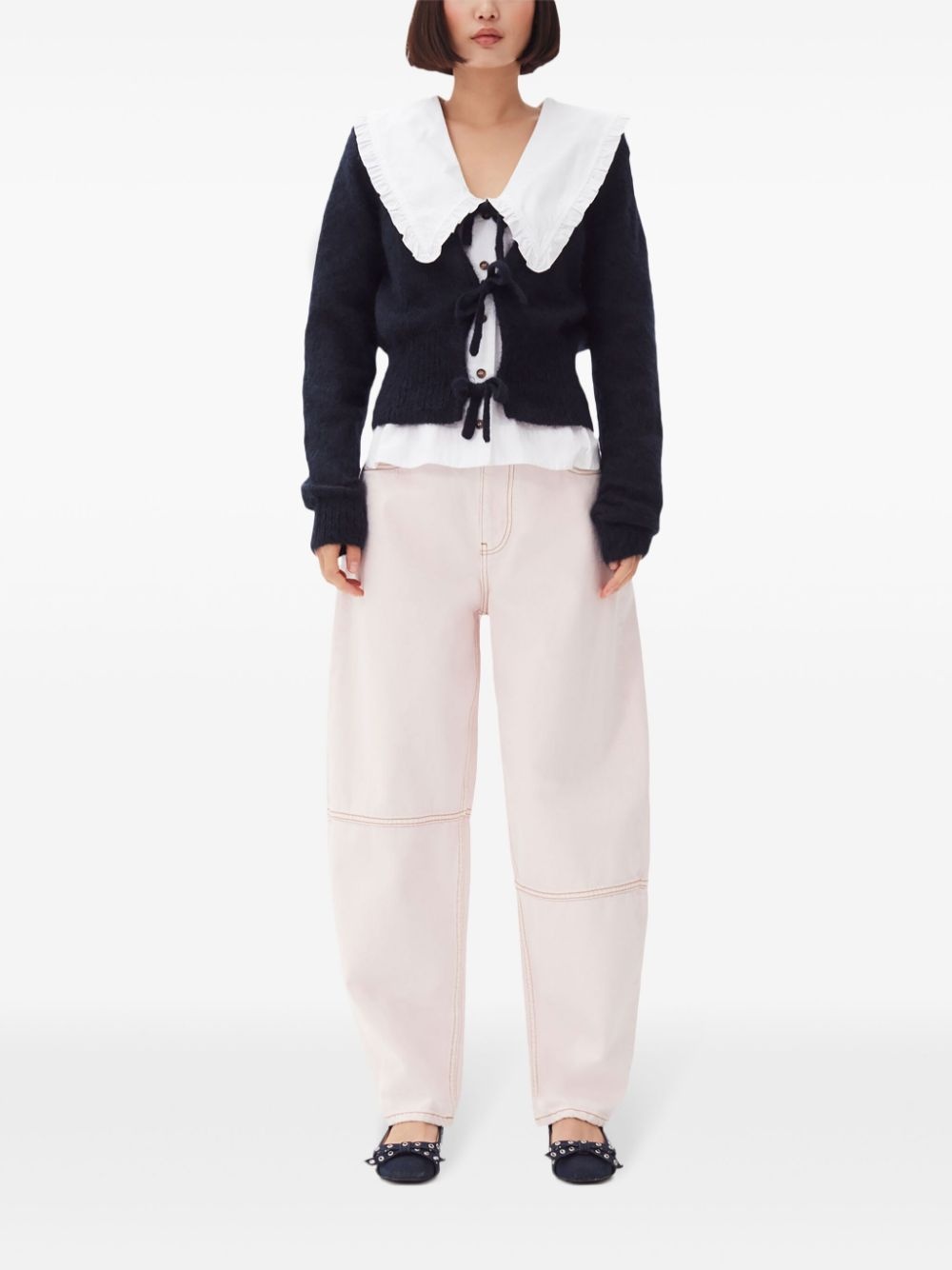 wide-leg denim trousers - 2