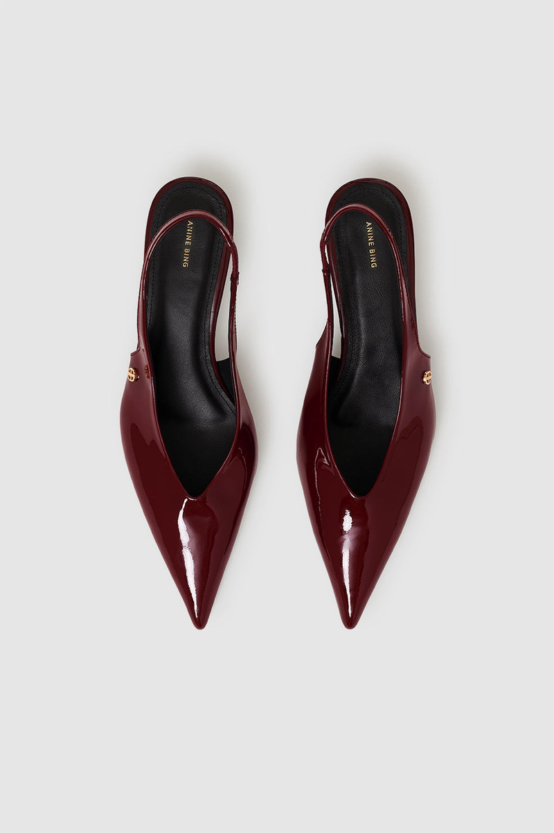 Hilda Slingback Pumps - Burgundy 4