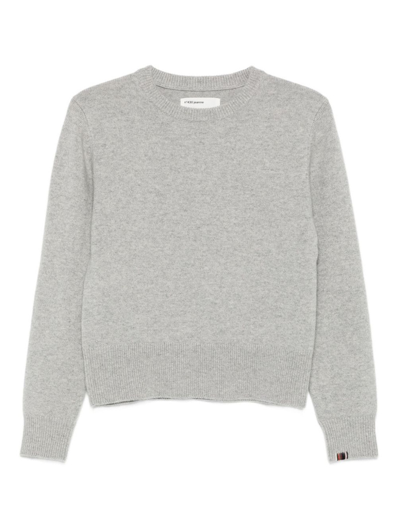 crew-neck fine-knit sweater 1