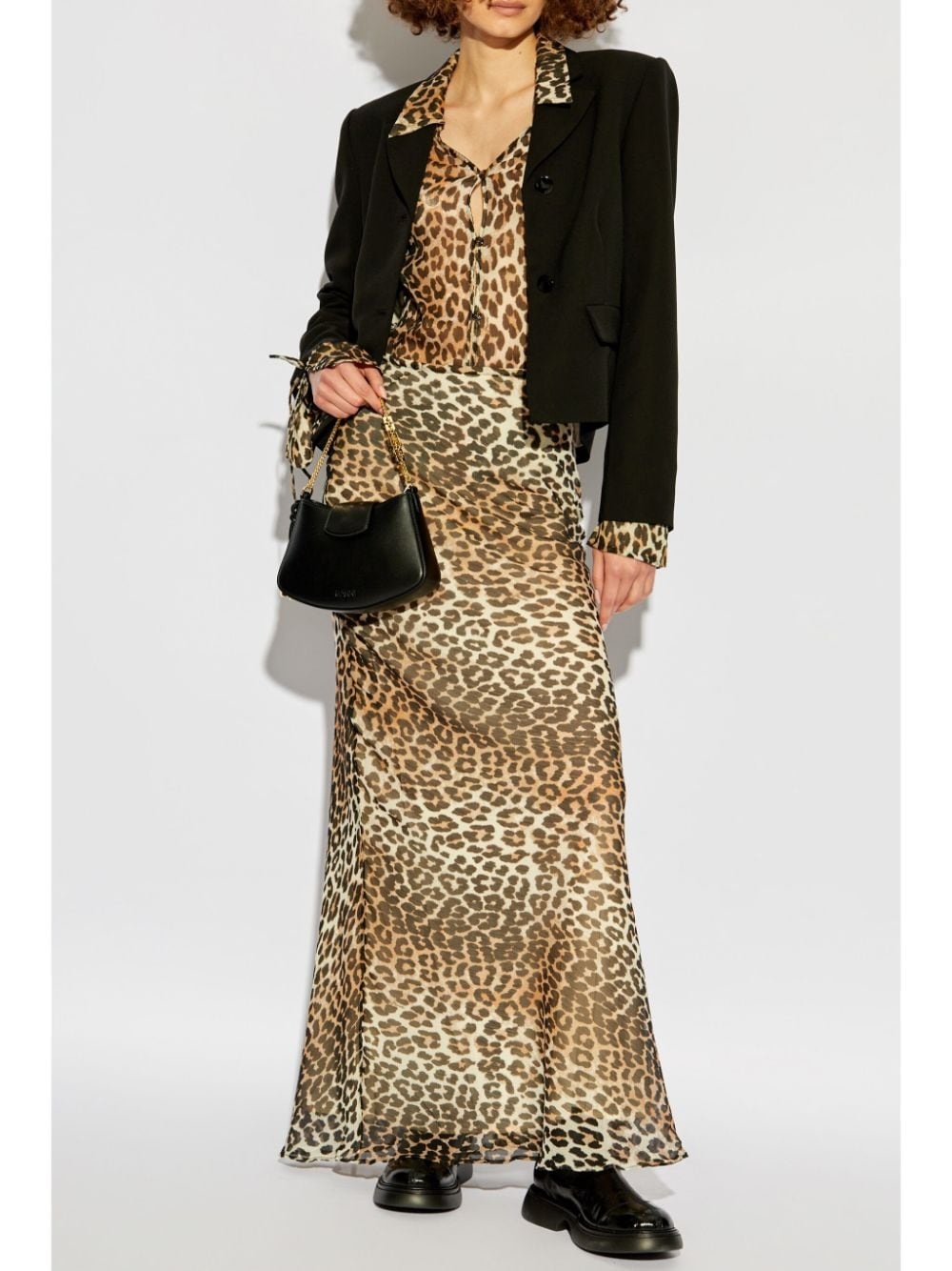 leopard-print chiffon maxi skirt - 2