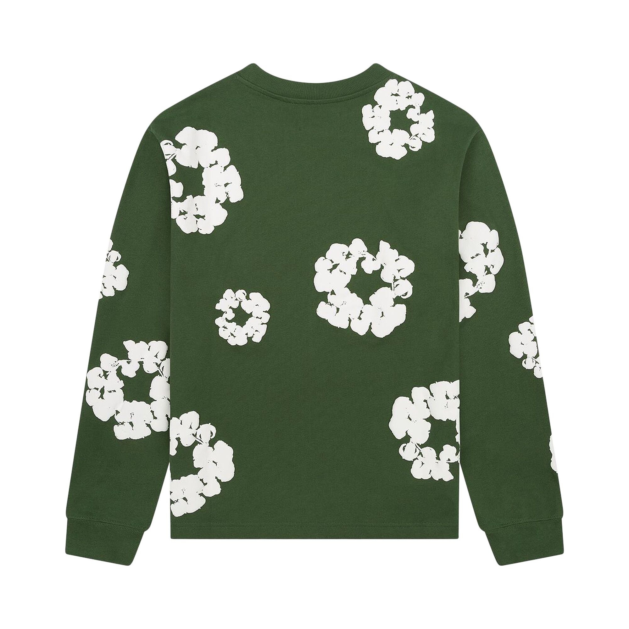 Denim Tears Long-Sleeve Wreath Tee 'Green' - 2