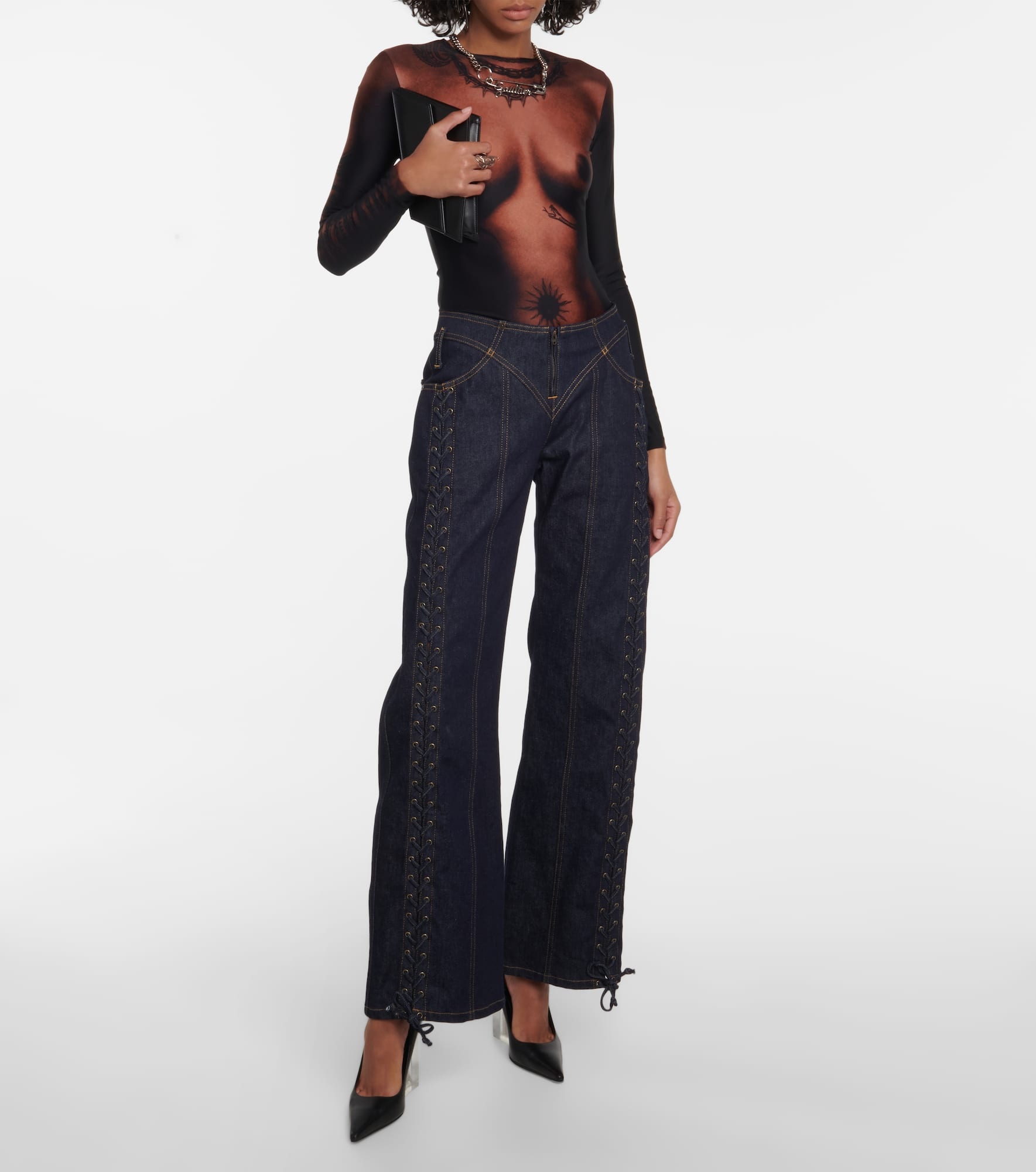 Tattoo trompe-l'œil jersey bodysuit - 2