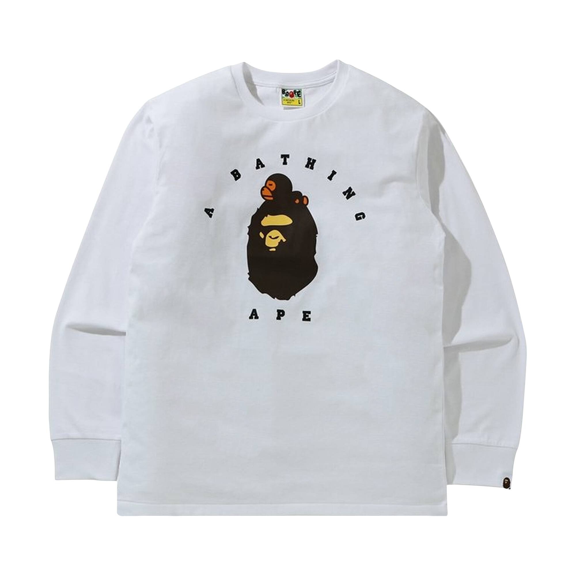 BAPE Milo On Ape Long-Sleeve Tee 'White' - 1