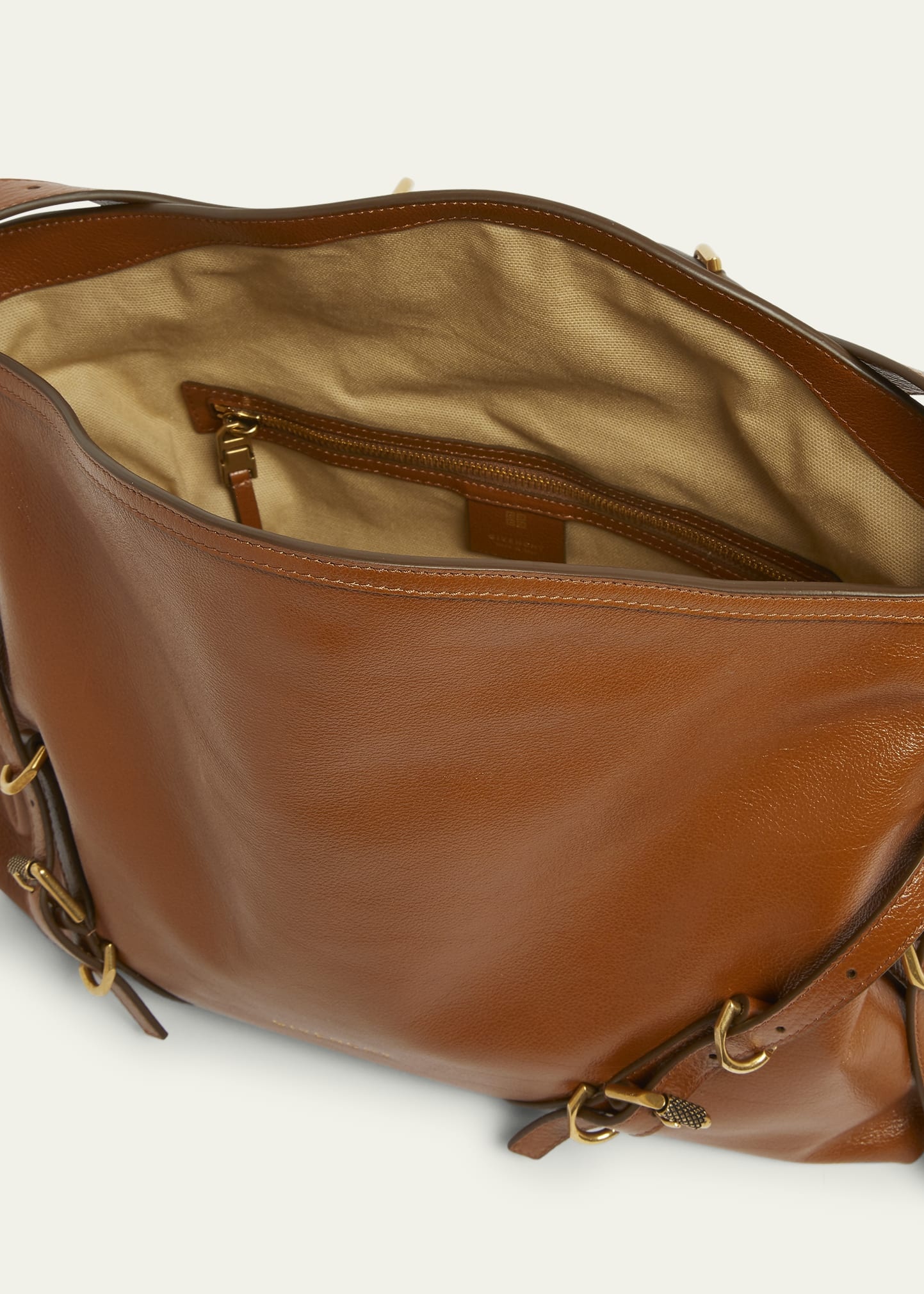 Voyou Medium Shoulder Bag in Shiny Tumbled Leather - 4