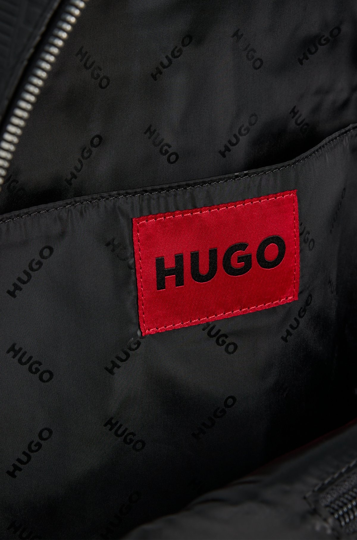 FAUX-LEATHER BACKPACK WITH GEOMETRIC AND STACKED LOGOS - 4
