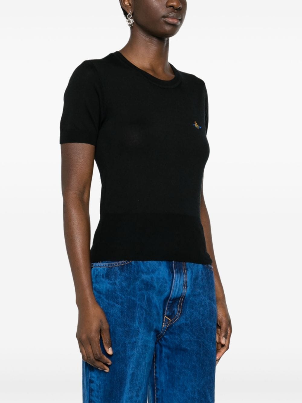 Orb-embroidered knitted top - 3