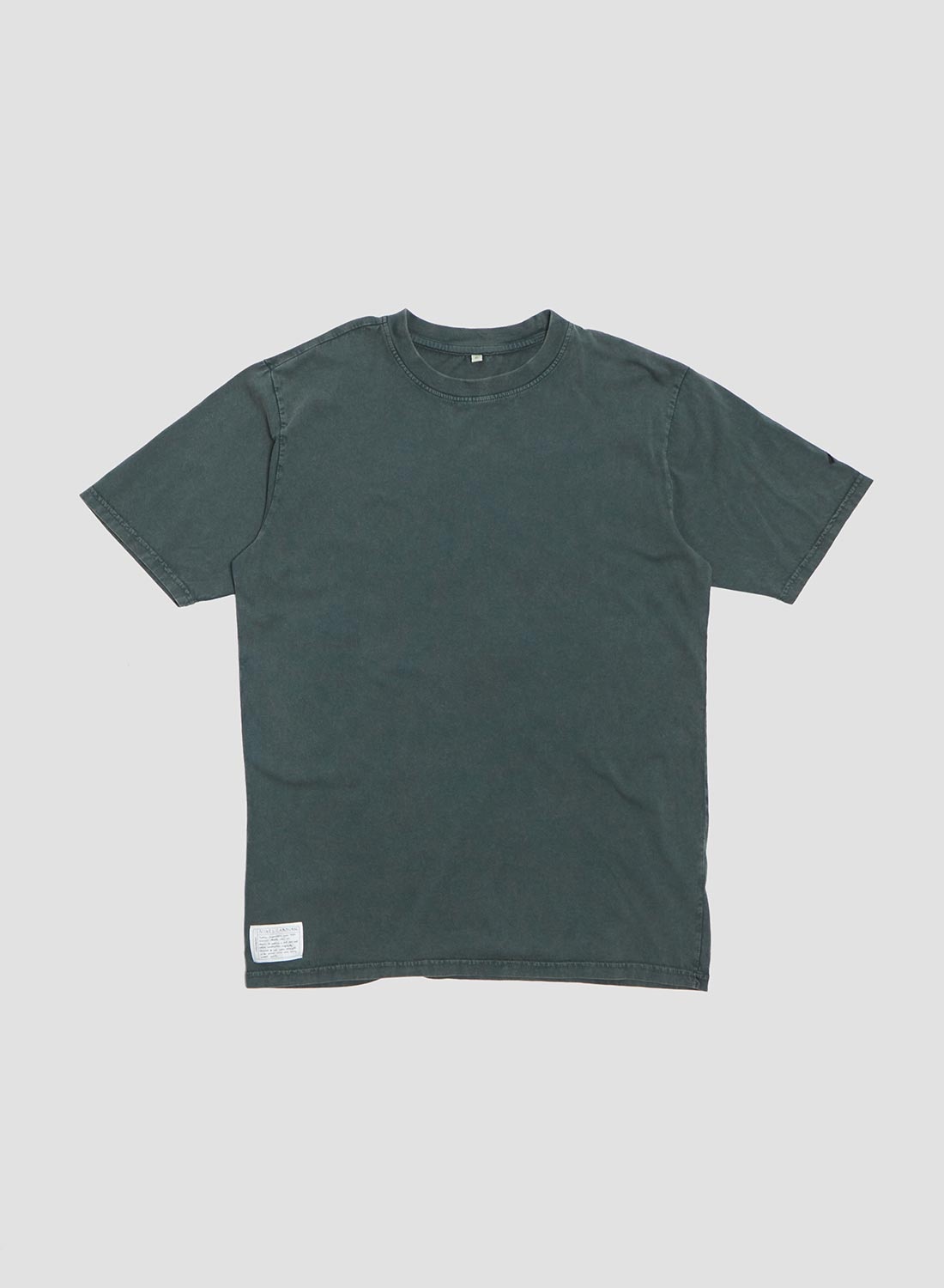 Embroidered Relaxed Fit Tee in Stone Wash Green - 1
