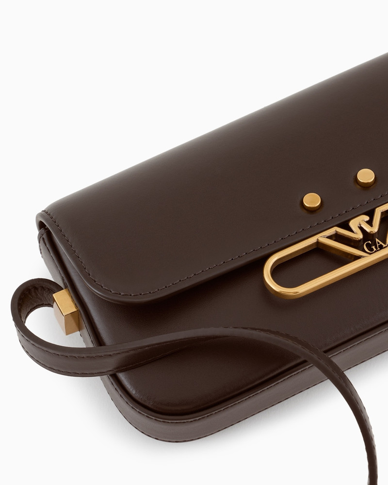 SMOOTH LEATHER MINI SHOULDER BAG WITH METAL EAGLE LOGO 5