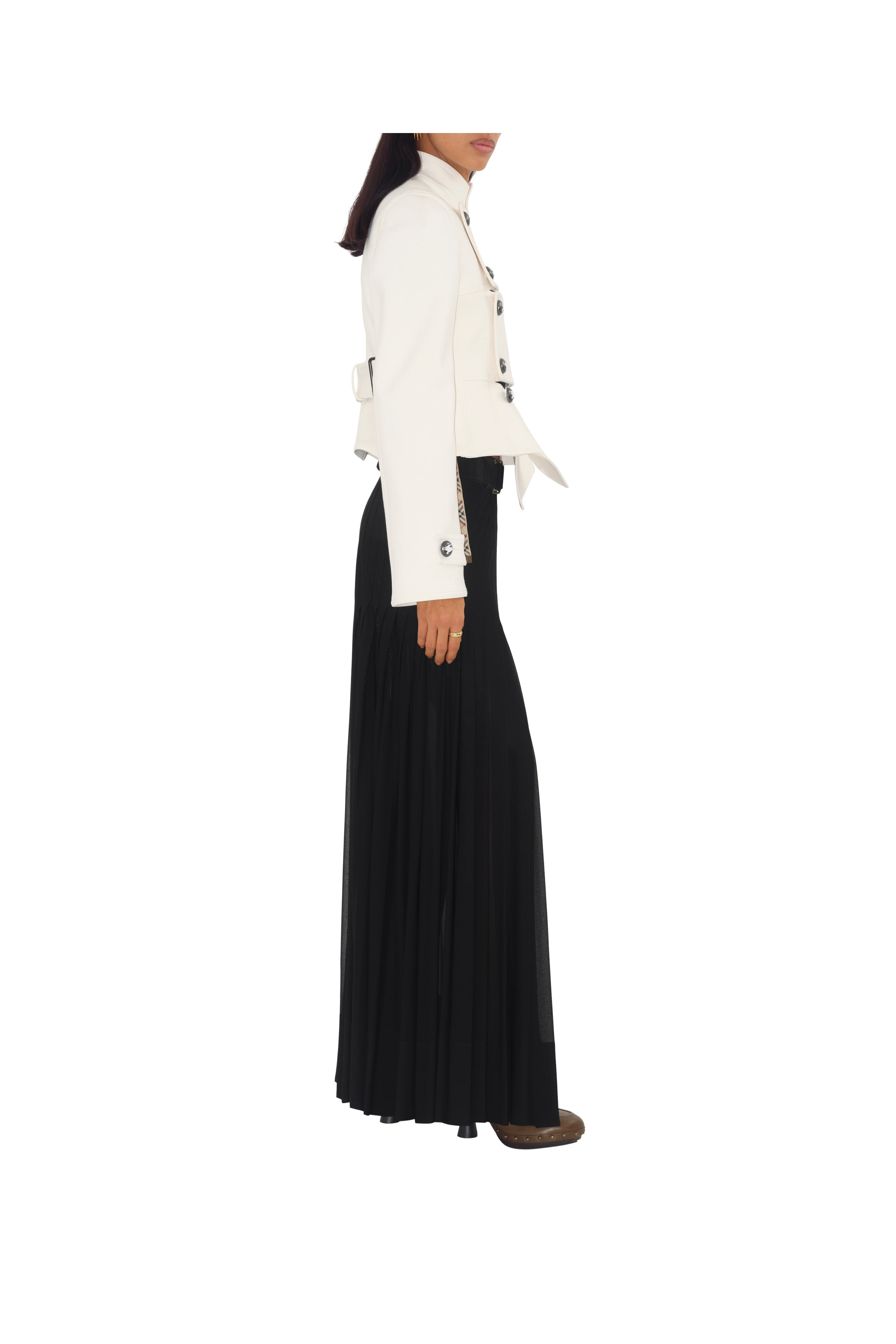 burberry Stretch Cotton Blend Tailored Jacket in Off White at Nordstrom - 4